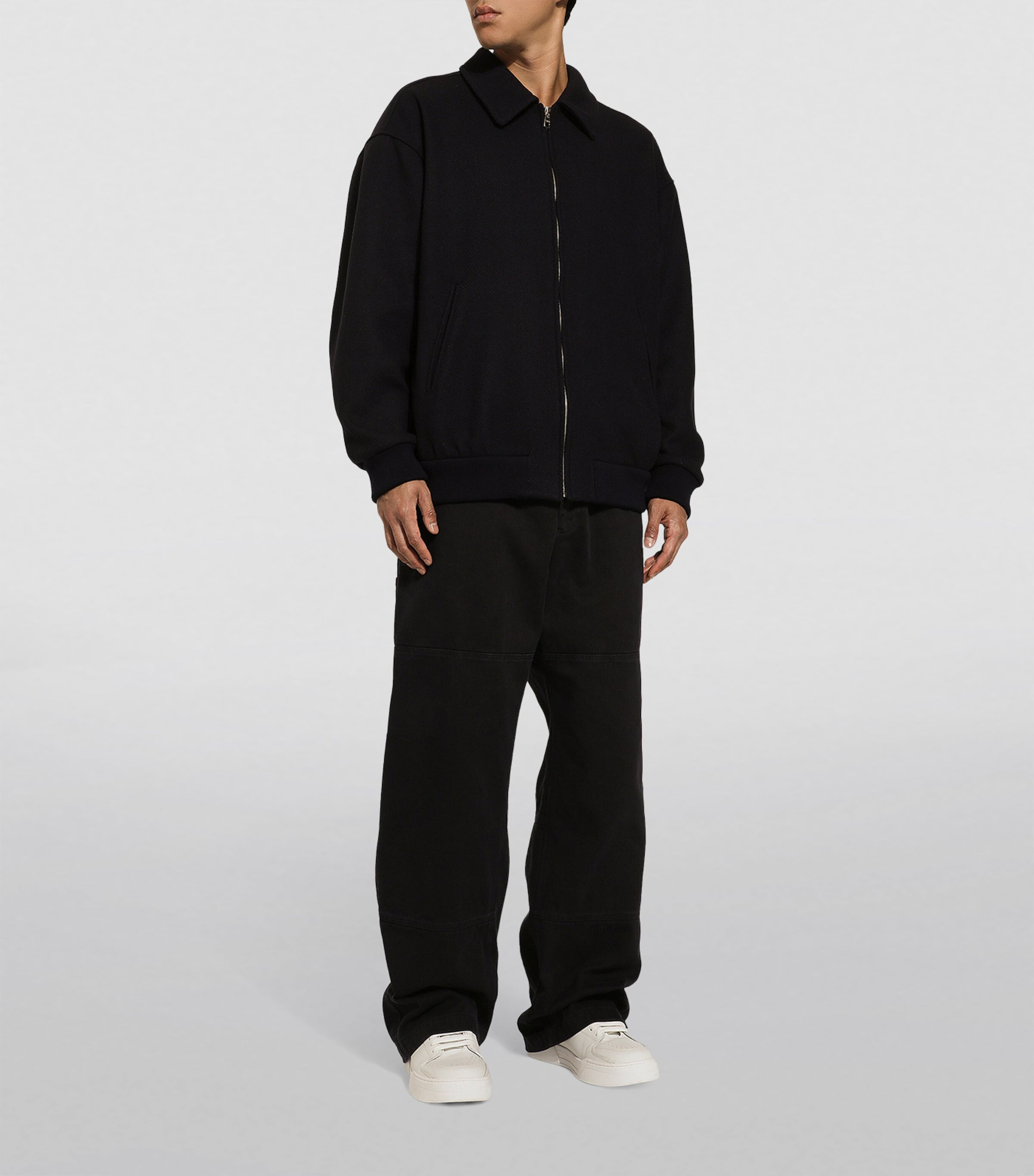 Dolce&Gabbana Mens Wool-Blend Bomber Jacket Very Dark Blue Image 2