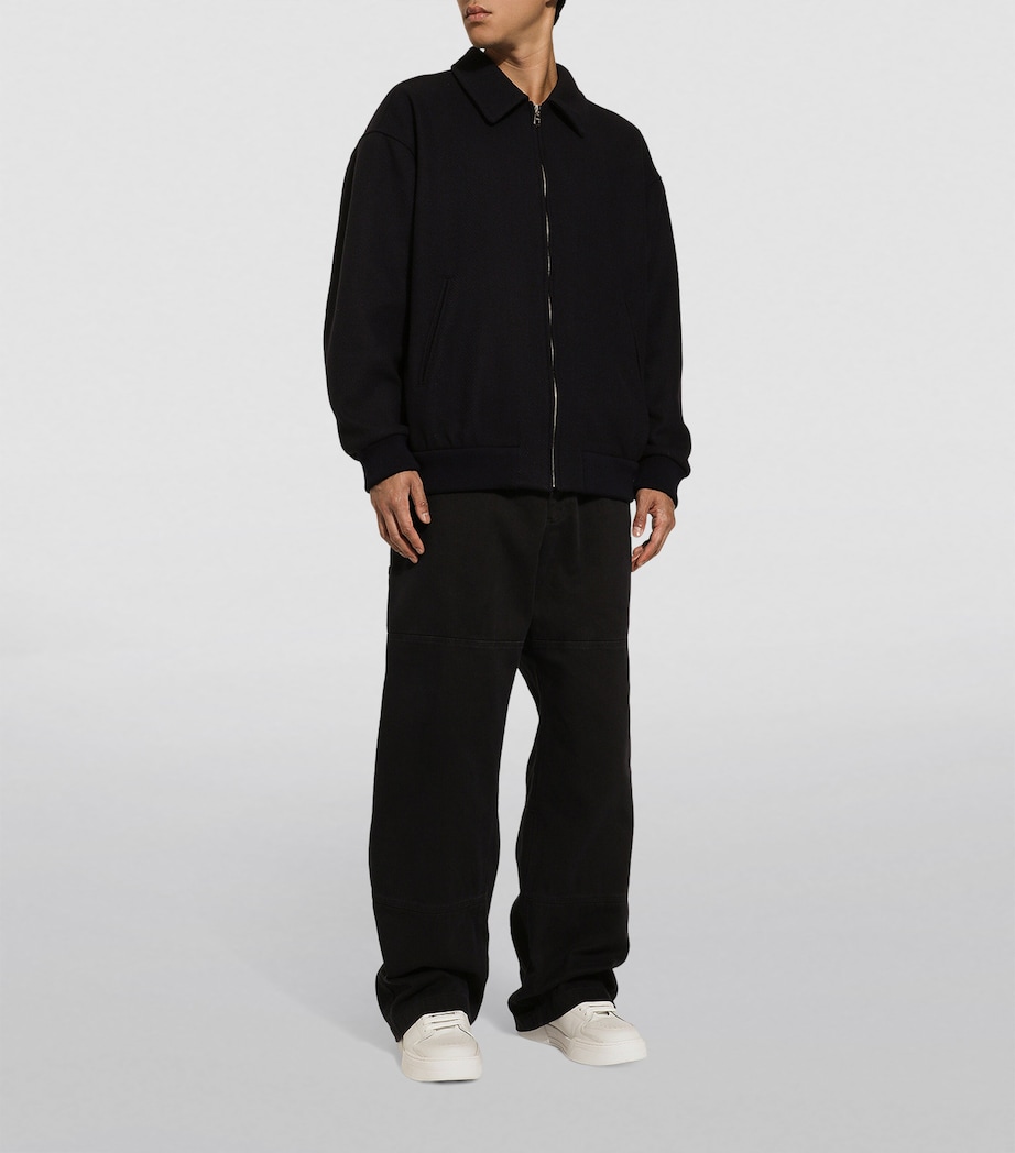 Dolce&Gabbana Mens Wool-Blend Bomber Jacket Very Dark Blue Image 2