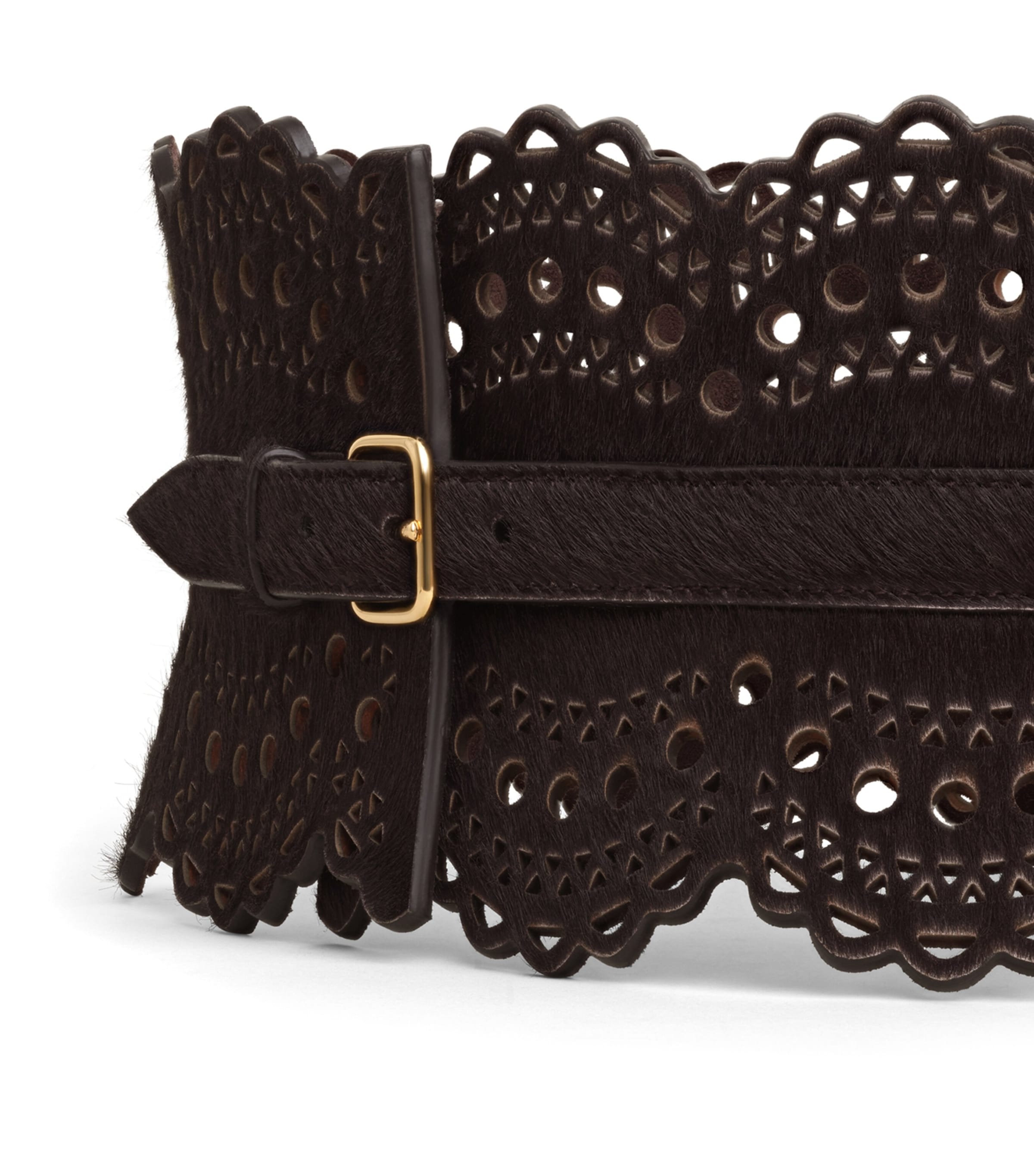 Alaïa Leather Bustier Belt Chocolate Image 3