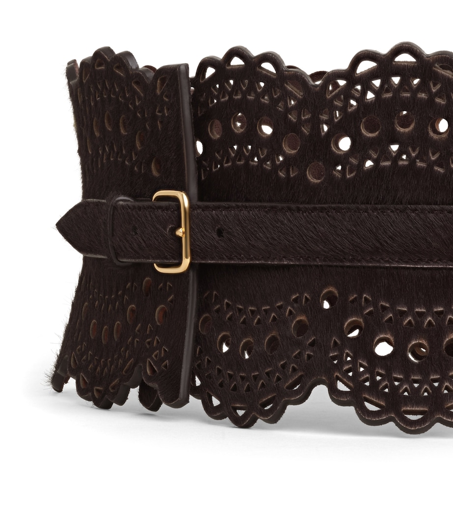 Alaïa Leather Bustier Belt Chocolate Image 3