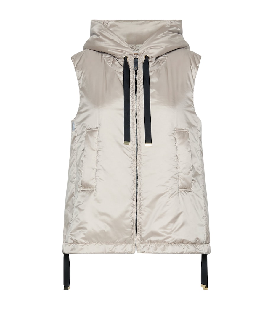 Max Mara Womens Water-Repellent Hooded Gilet Beige Image 1