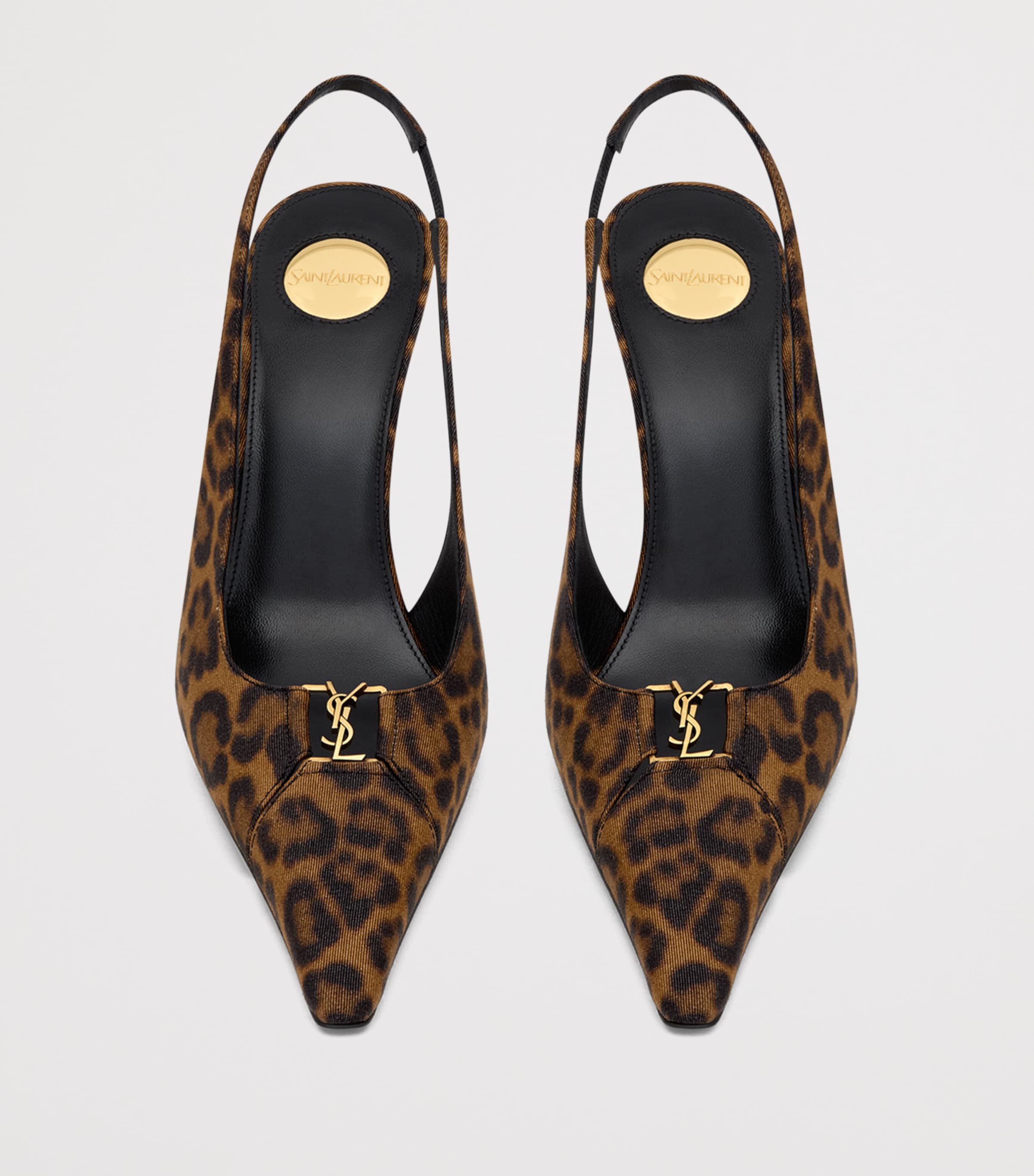 Saint Laurent Leopard Print Babylone Slingback Pumps 90 Image 3