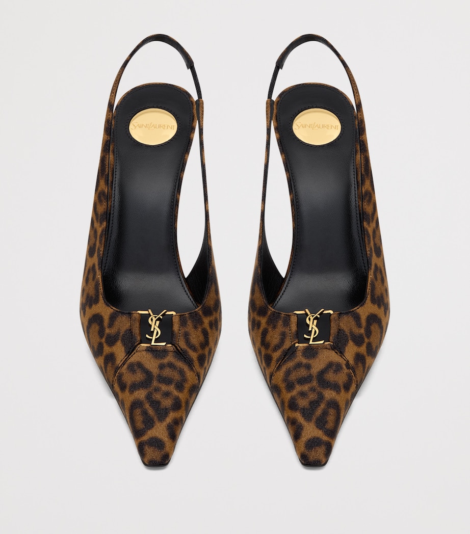 Saint Laurent Leopard Print Babylone Slingback Pumps 90 Image 3