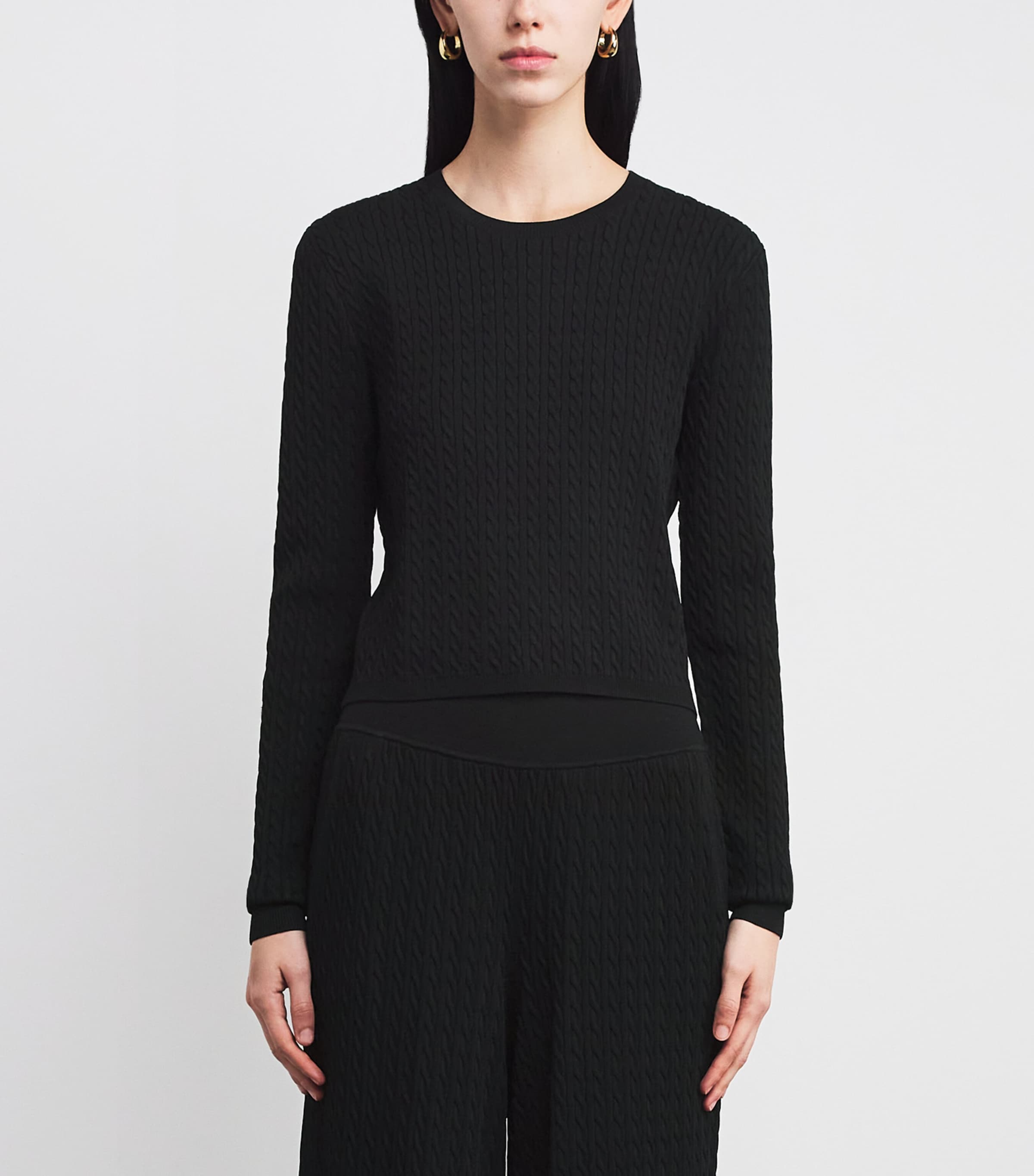 Cable-Knit Sweater POLO BLACK Image 3