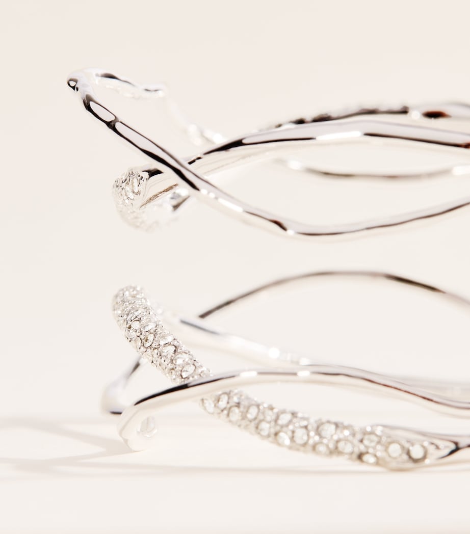 Alexis Bittar Solanales Intertwined Cuff Bracelet Crystals Silver Image 5