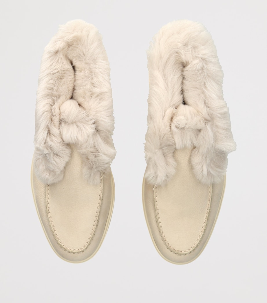Santoni Suede Hadeel Ankle Boots Cream Comb Image 3