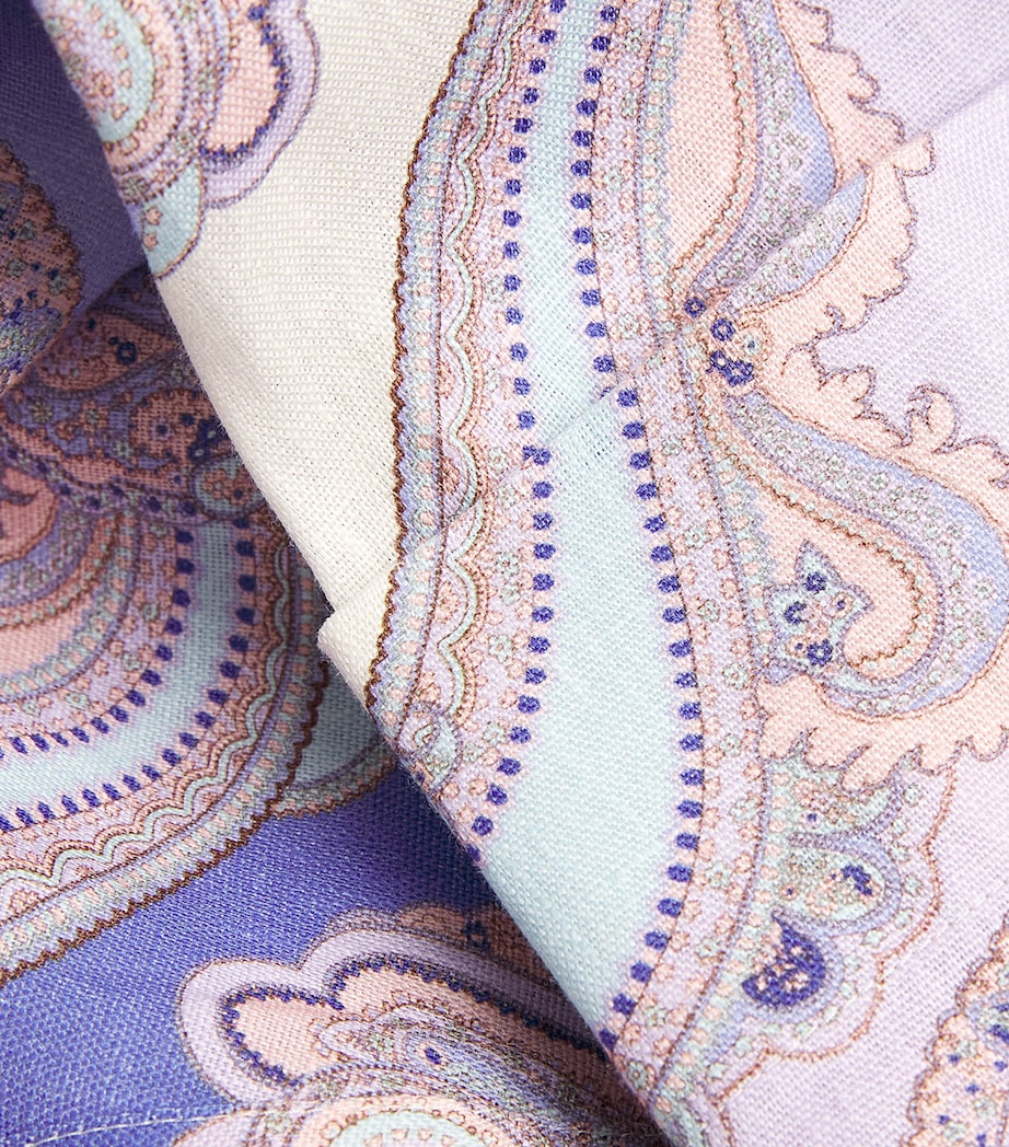 Linen V-Neck Kaftan Midi Dress CORNFLOWER PAISLEY Image 5