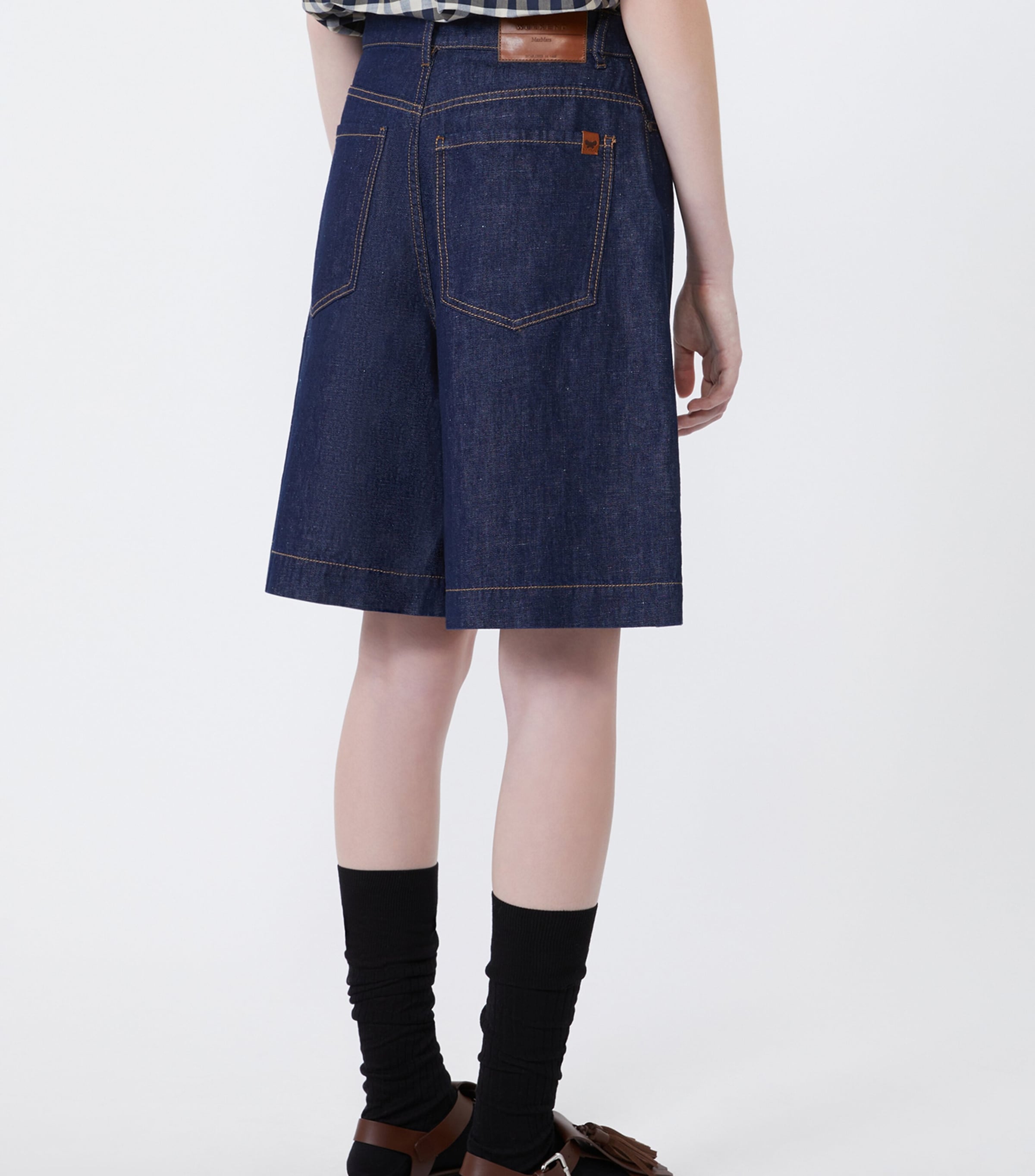 Weekend Max Mara Womens Denim Shorts Navy Image 4