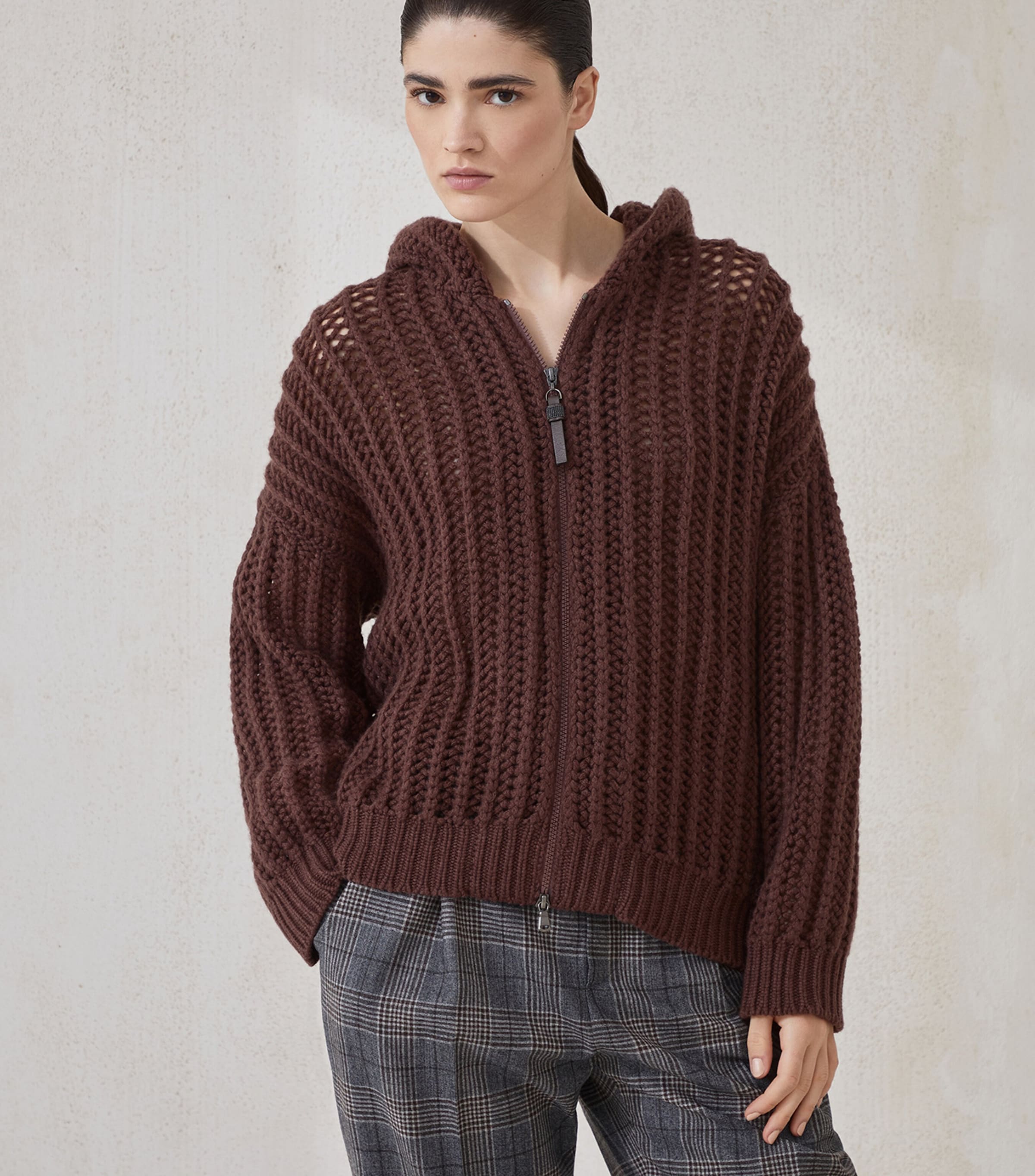 Cashmere Zip-Up Hoodie C2913 Image 3