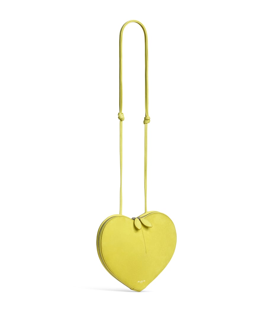 Alaïa Suede Le Coeur Shoulder Bag Lemon Yellow Image 2