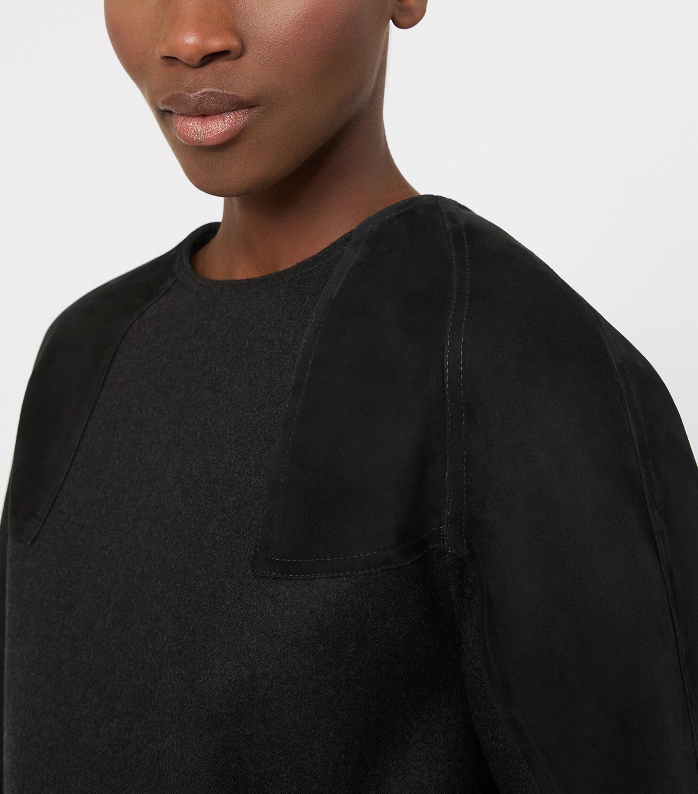 Max Mara Womens Stretch-Virgin Wool Top Dark Grey Image 5