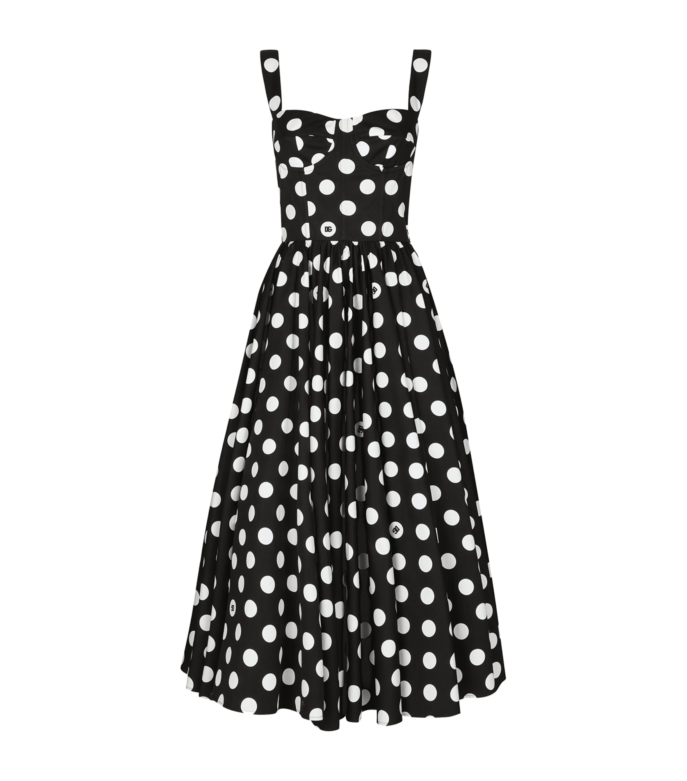 Shop Dolce & Gabbana Polka-dot Sweetheart Dress