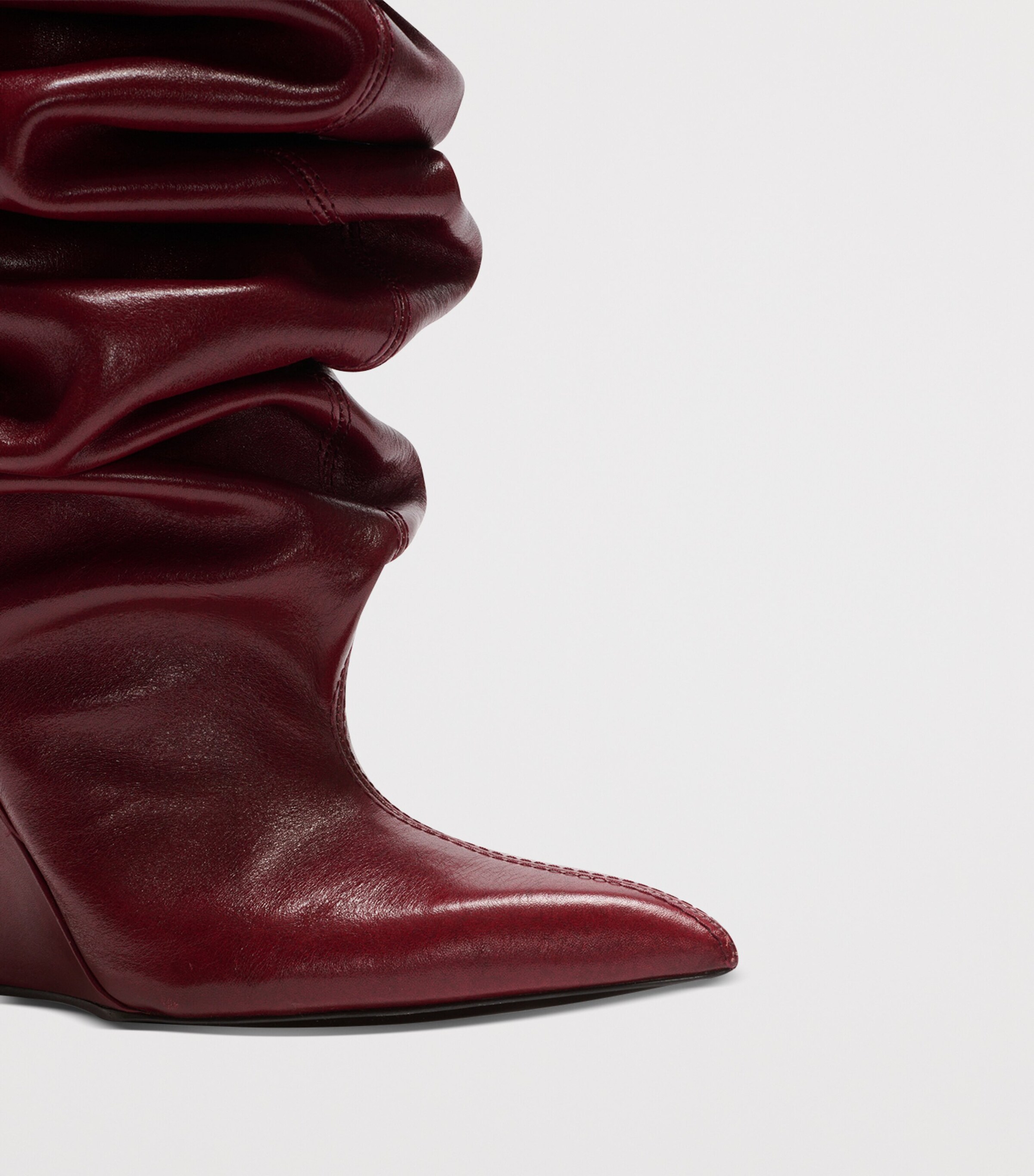 Leather Wedge Over-The-Knee Boots 95 3AR AUBERGINE Image 5