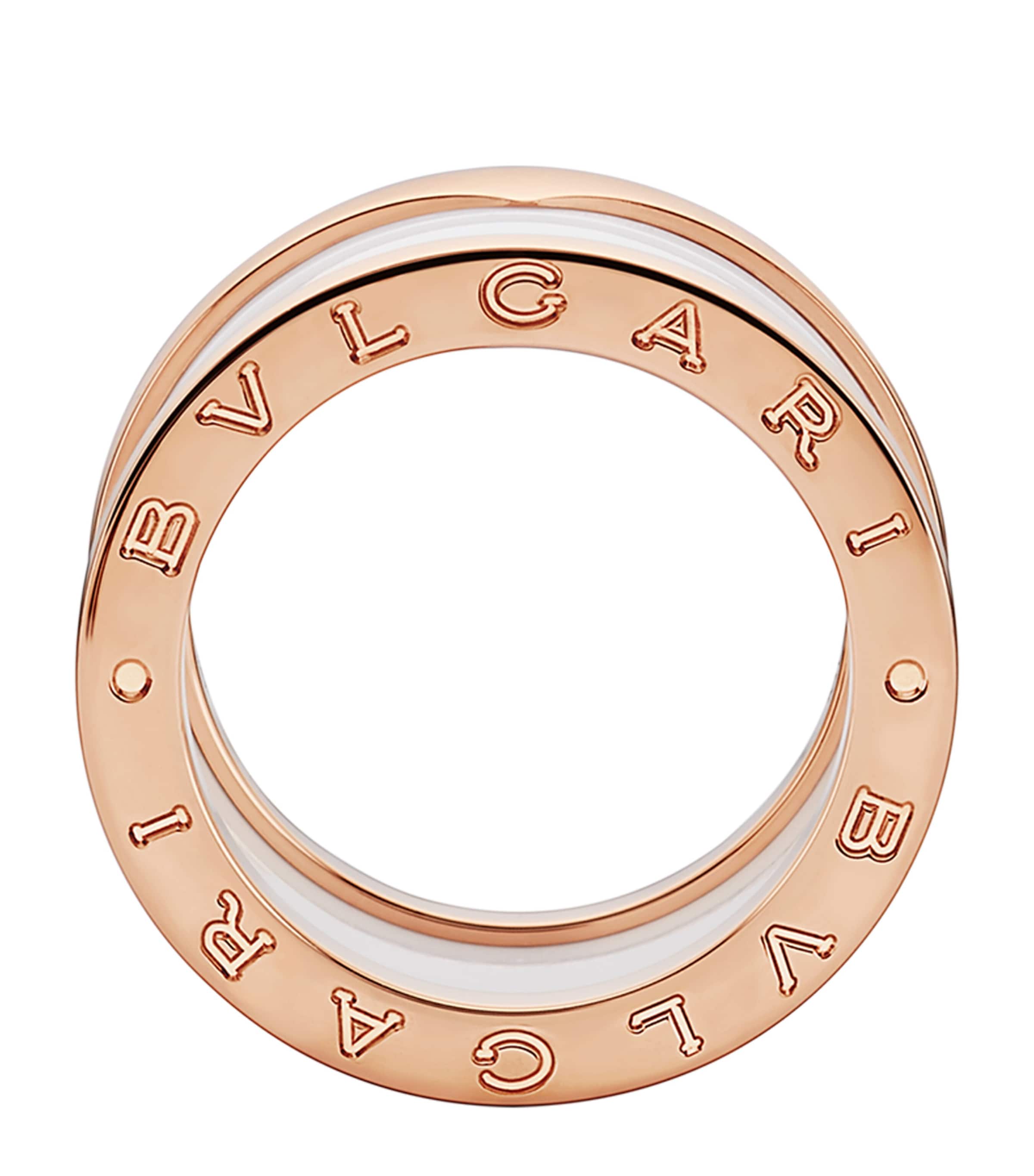Rose Gold and Ceramic B.zero1 Four-Band Ring PINK GOLD Image 2