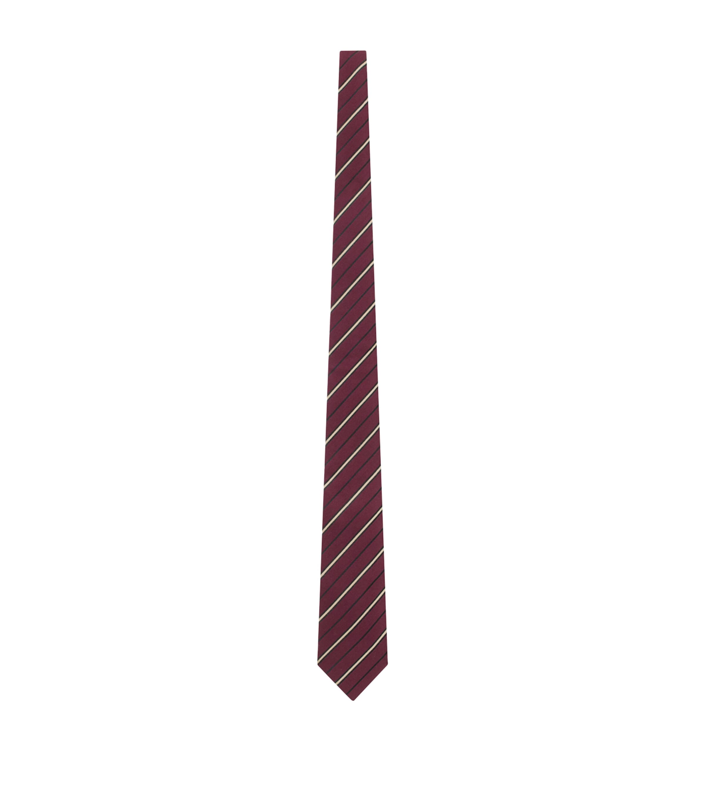Saint Laurent Silk-wool Jacquard Stripe Tie In Red