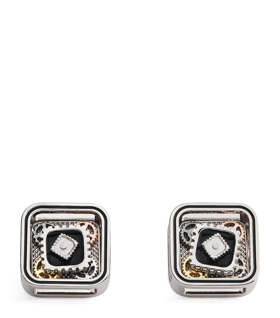 Metal Quadrato Gear Cufflinks SILVER Image 1