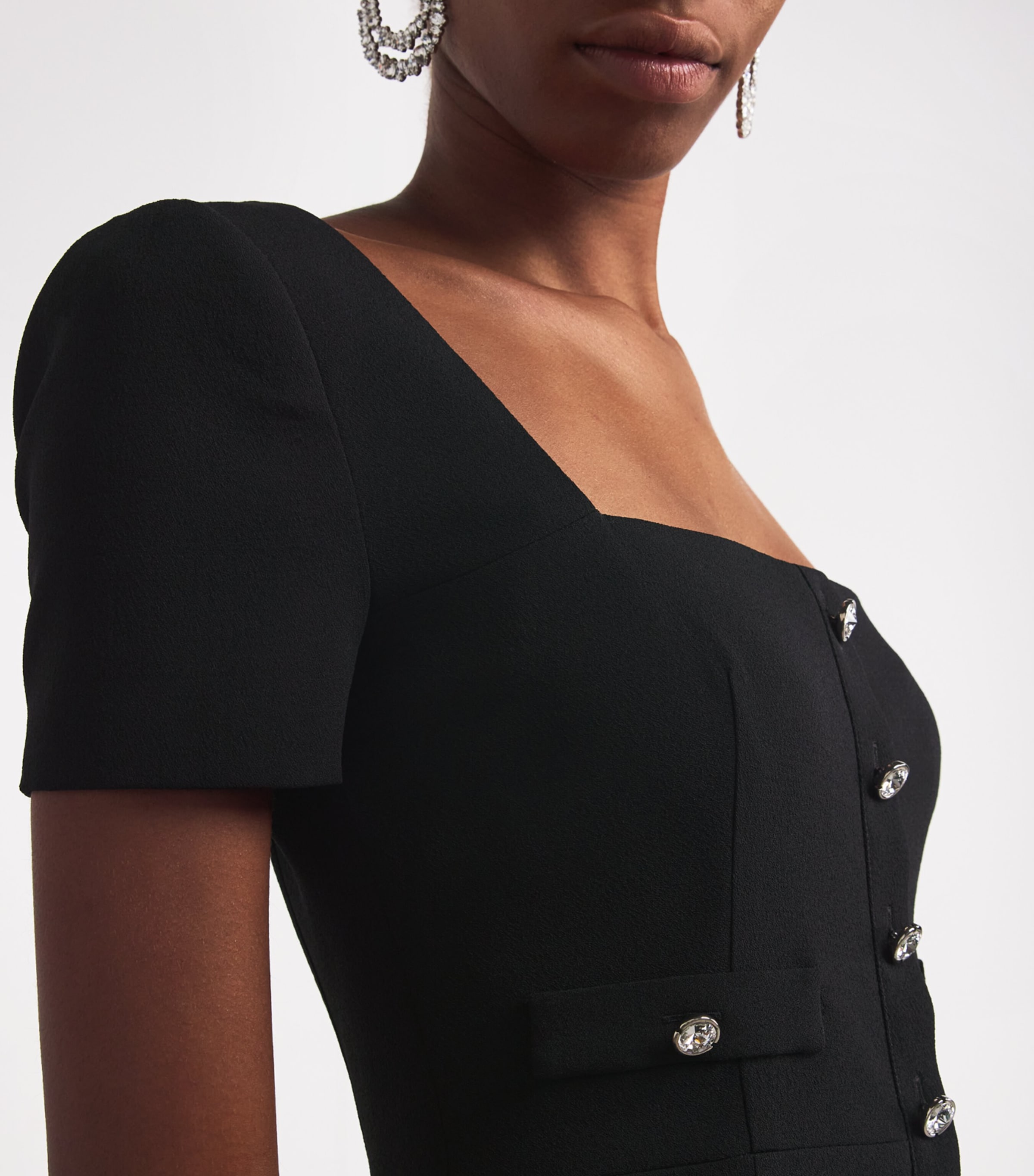 Virgin Wool Midi Dress 0900 BLACK Image 4