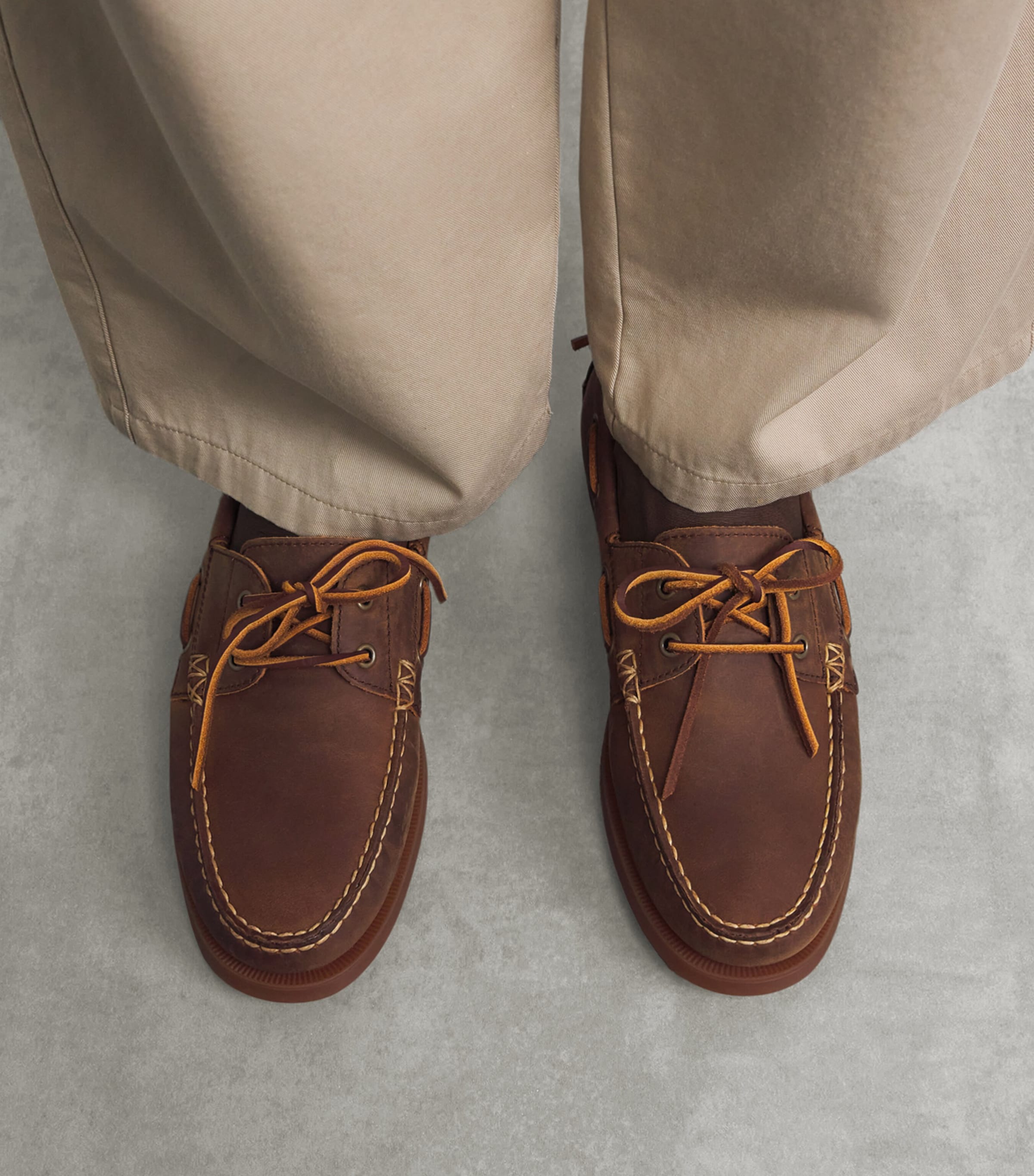 Polo Ralph Lauren Leather Merton Boat Shoes Deep Saddle Image 2