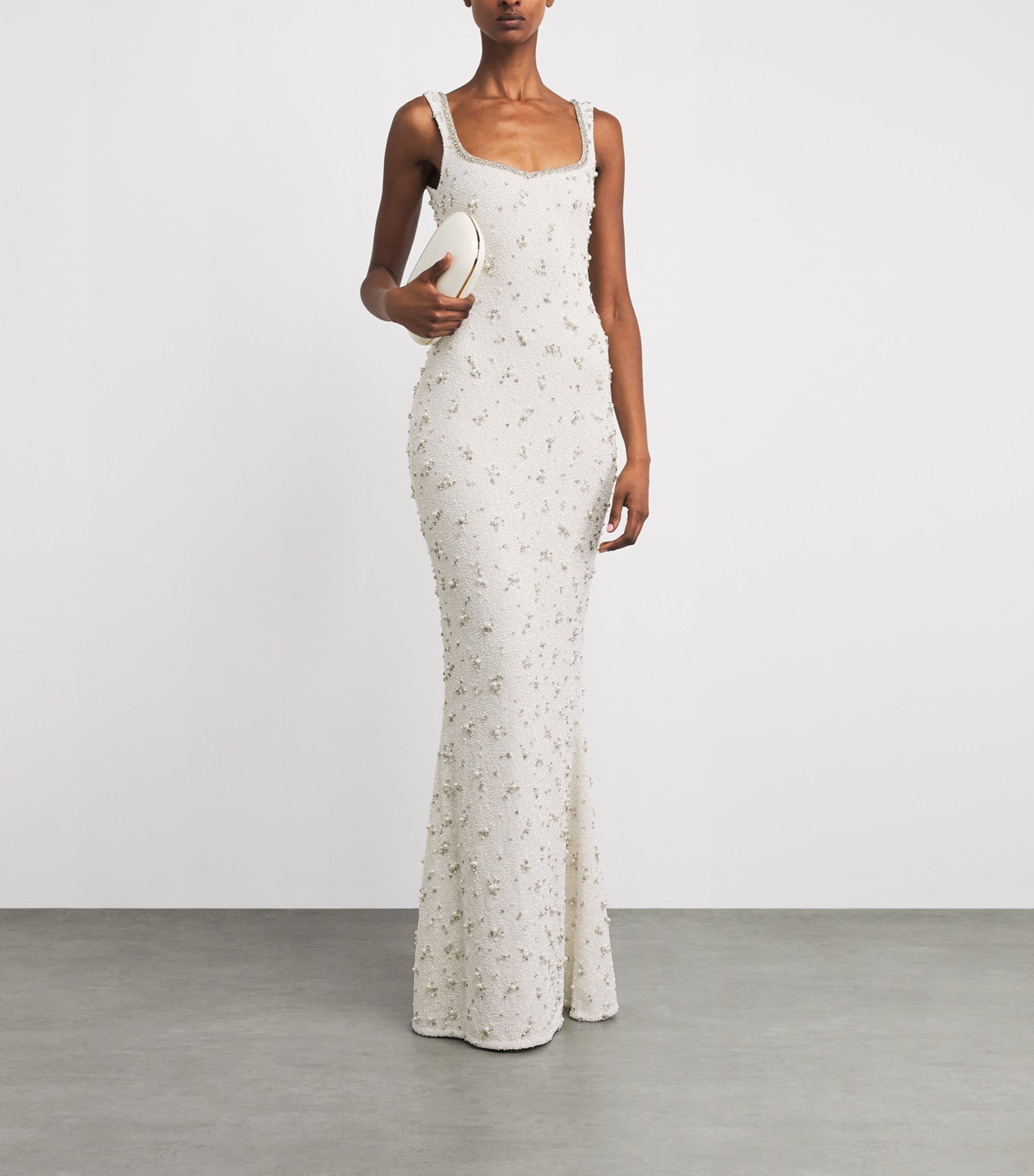 Clio Peppiatt Womens Bridal Crystal Gown Ivory Image 2