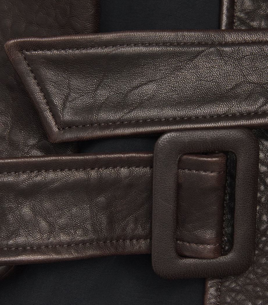 Lambskin Cropped Hatti Jacket RICH BROWN Image 5