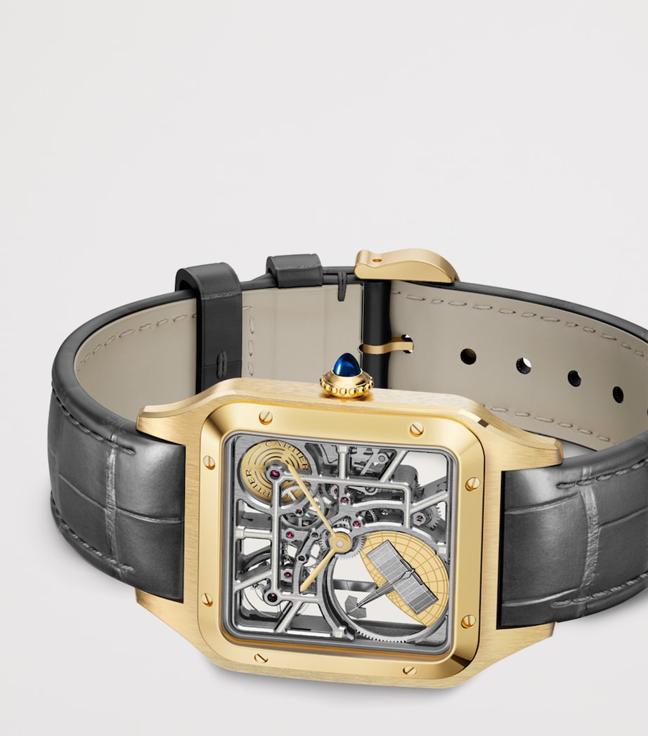 Large Yellow Gold Santos-Dumont Skeleton Watch 43.5mm YELLOW GOLD Image 11