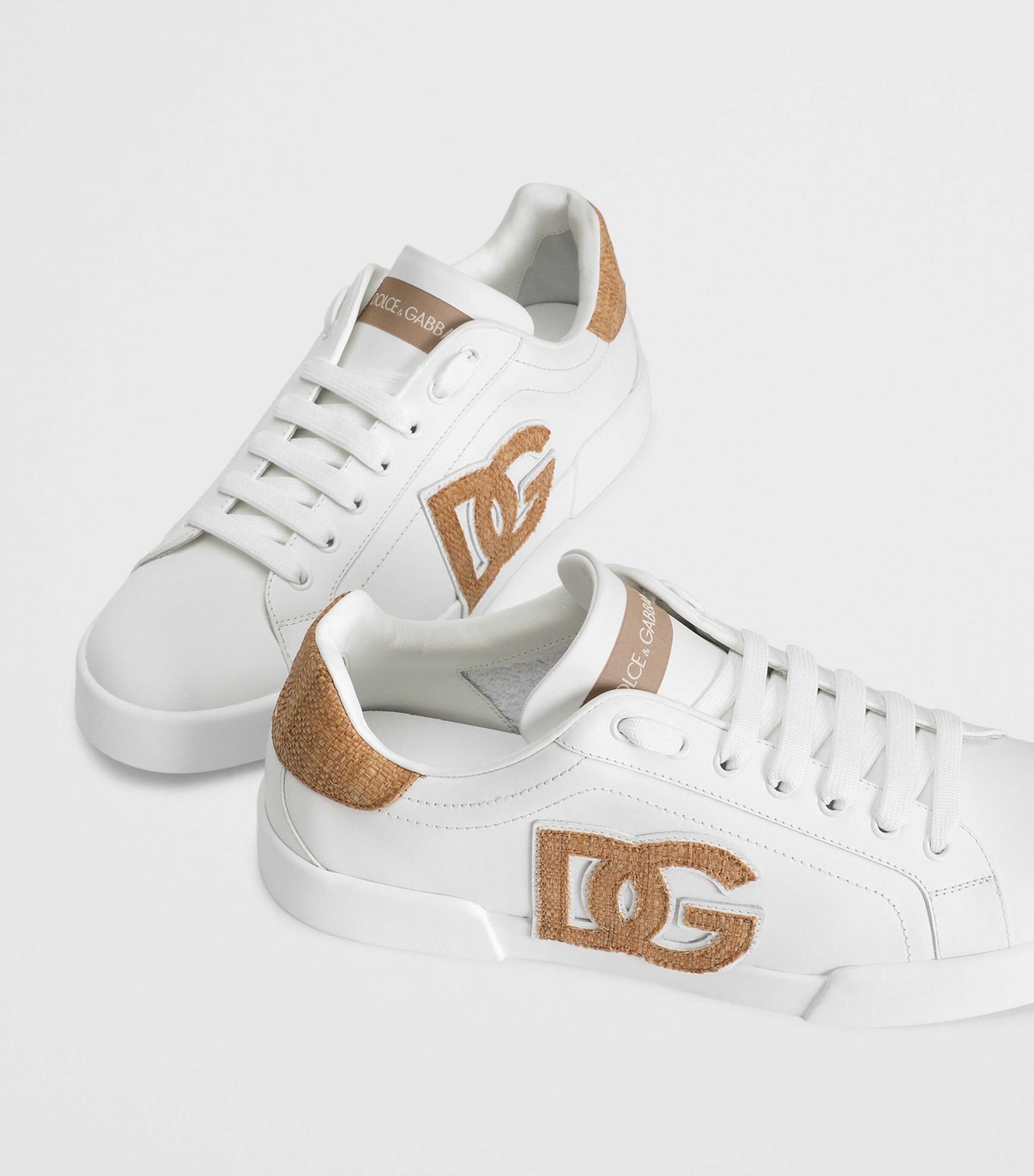 Dolce&Gabbana Portofino Low-Top Sneakers White/natural Image 4