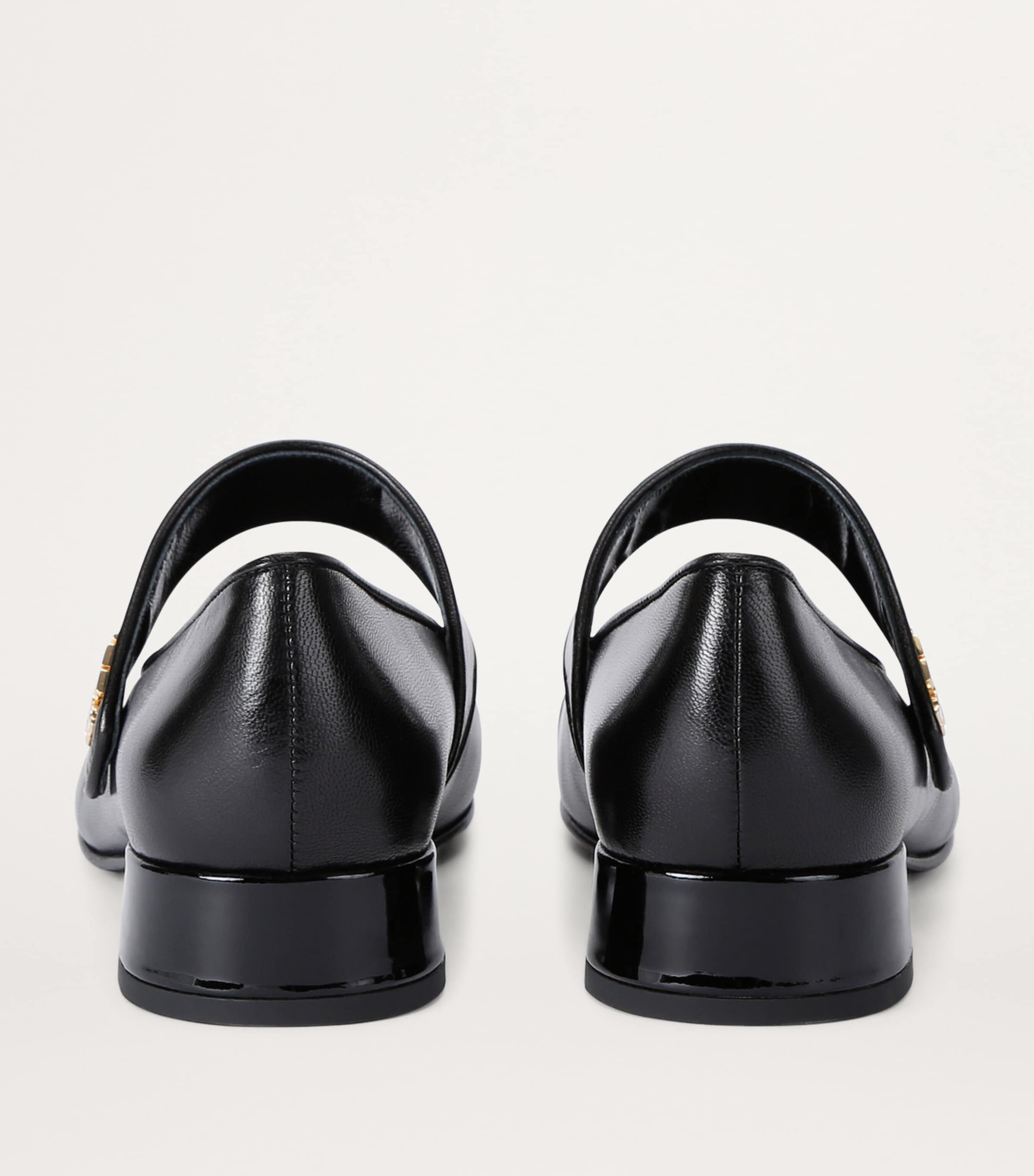 Leather Mary Jane Pumps 25 BLACK Image 2