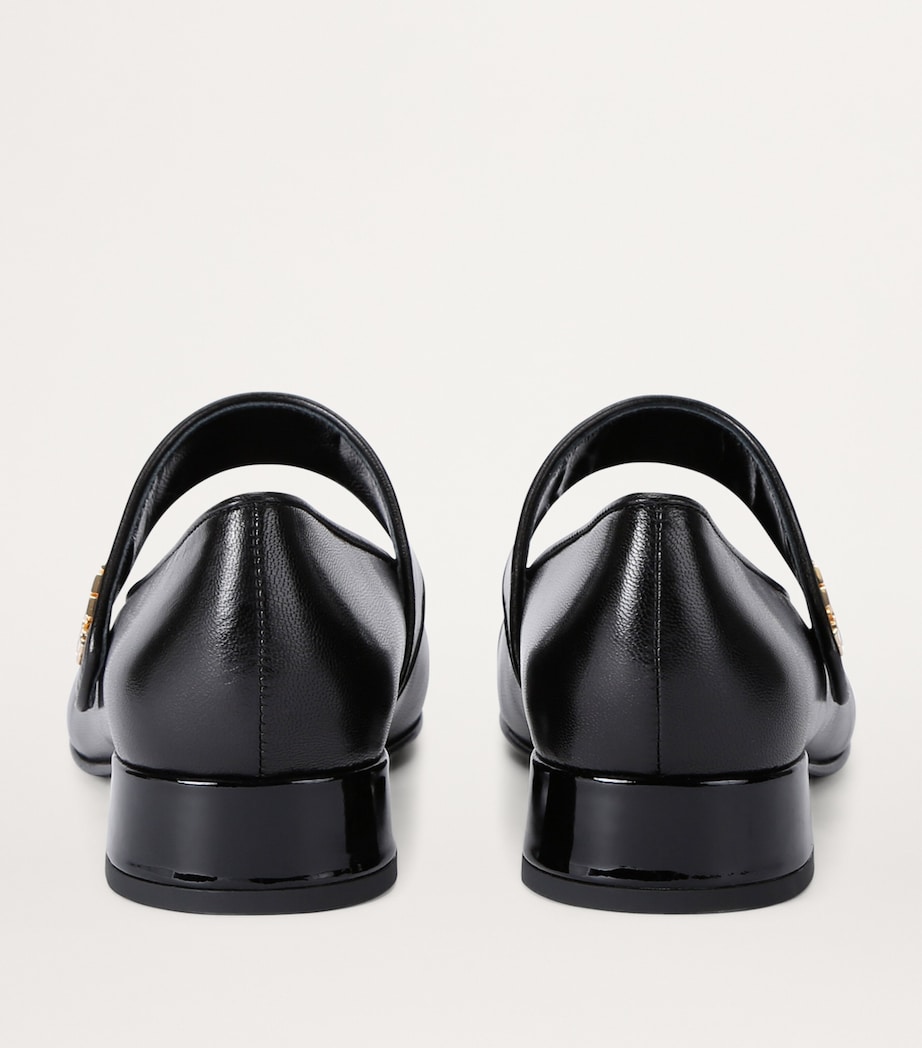 Leather Mary Jane Pumps 25 BLACK Image 2