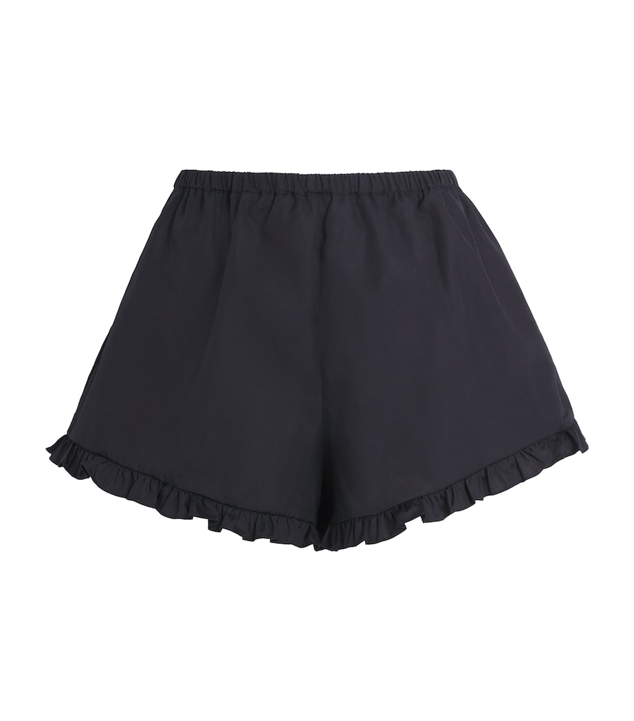 Hunza G Womens Cotton Frill Shorts Black Image 1
