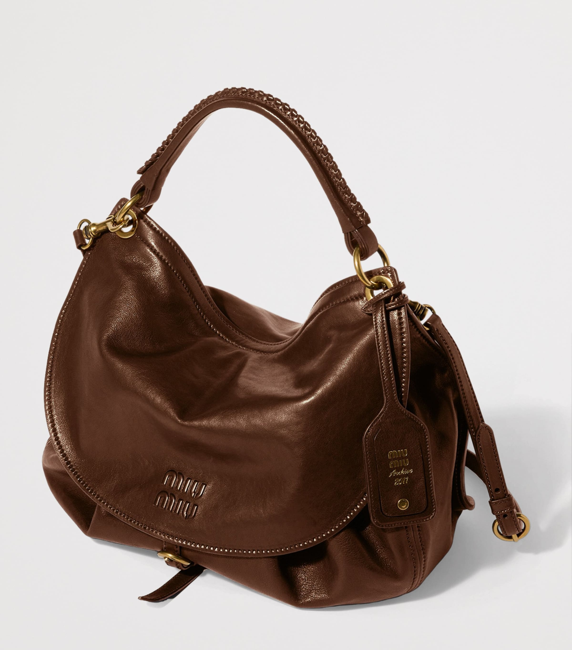 Miu Miu Leather Rendez-Vous Shoulder Bag Brown Image 2