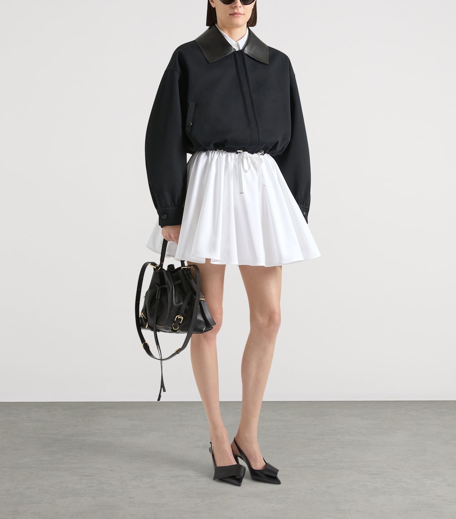 Givenchy Womens Cotton-Wool Leather-Trim Bomber Jacket Image 2