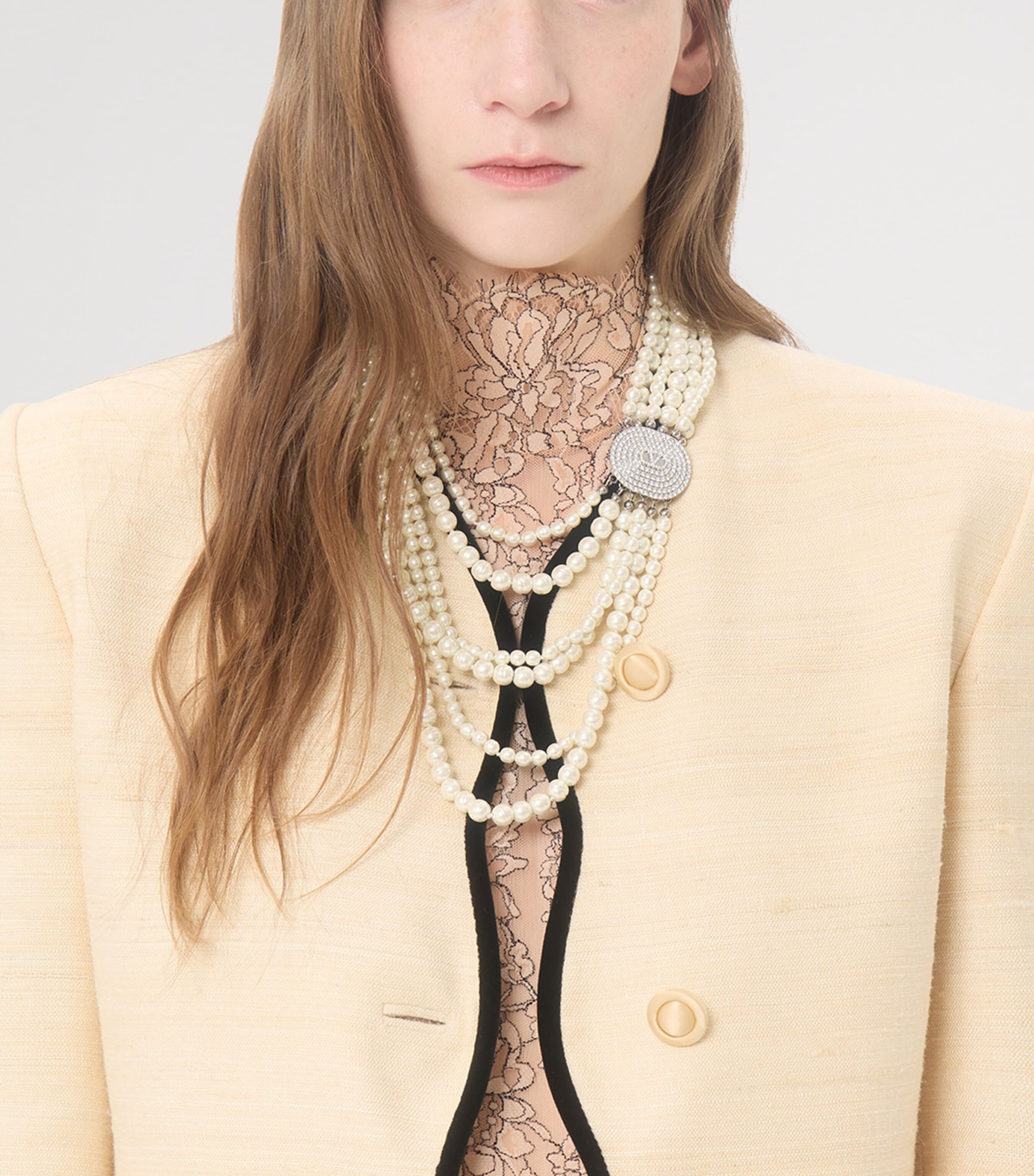 Valentino Womens Silk-Linen Collarless Blazer Image 7
