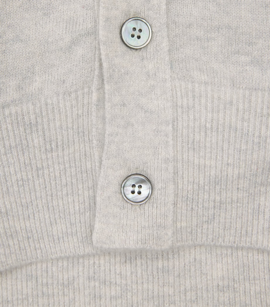 Paul & Shark Mens Cashmere-Linen Cardigan Light Grey Image 6