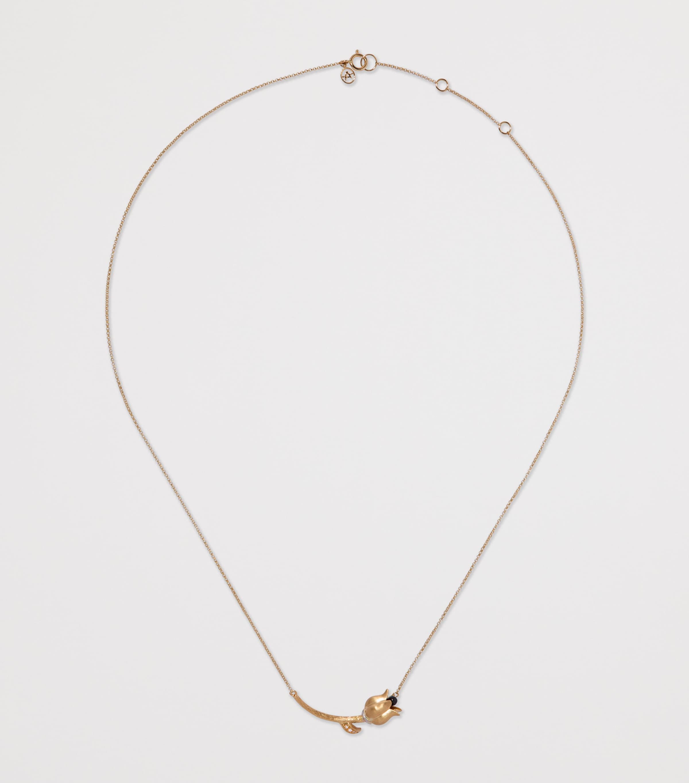 Yellow Gold and Spinel Tulips Chain Necklace YELLOW GOLD Image 2