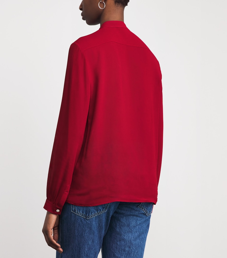 Georgette Bow Blouse RED Image 5