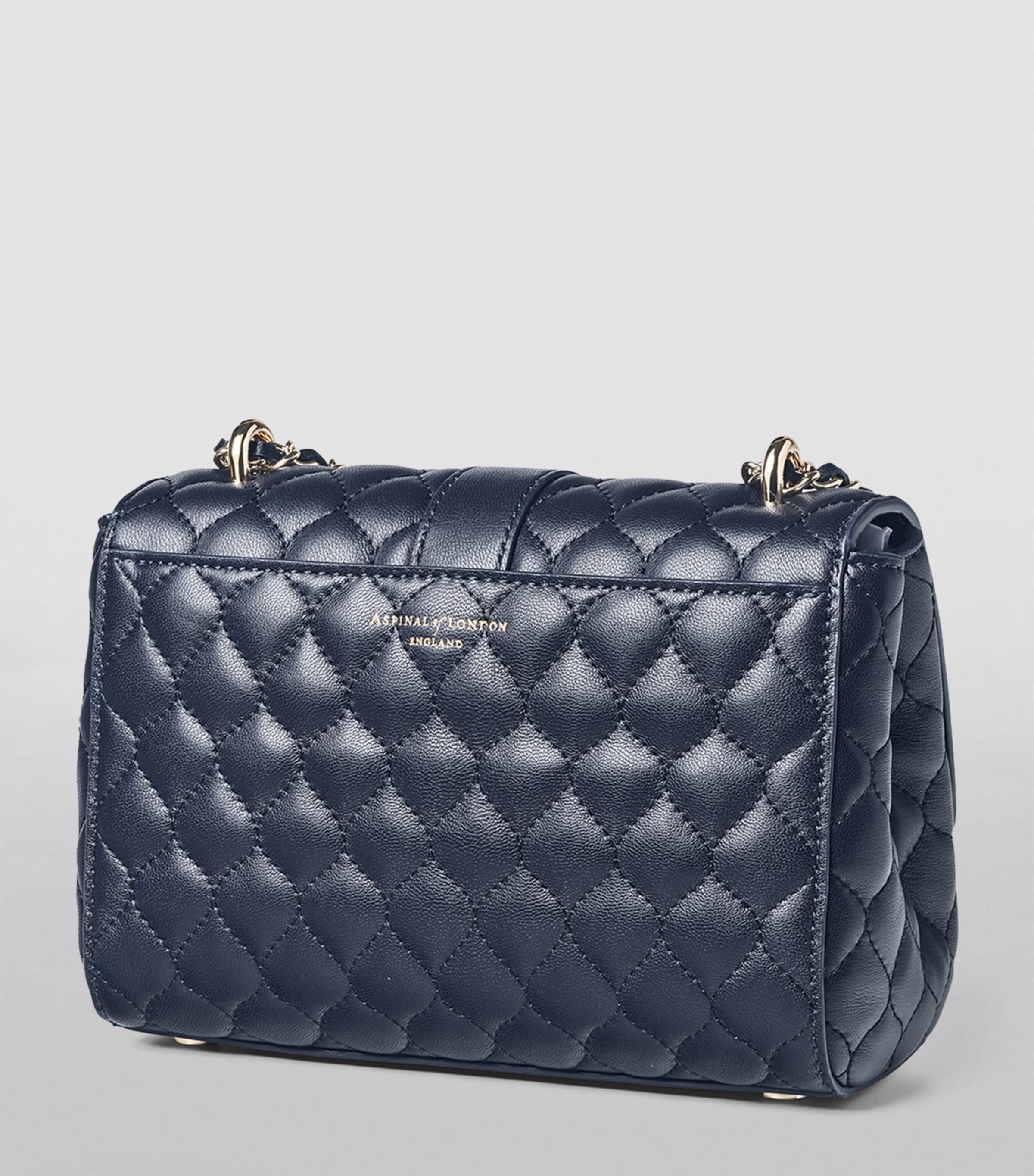Leather Lottie Shoulder Bag NAVY Image 2