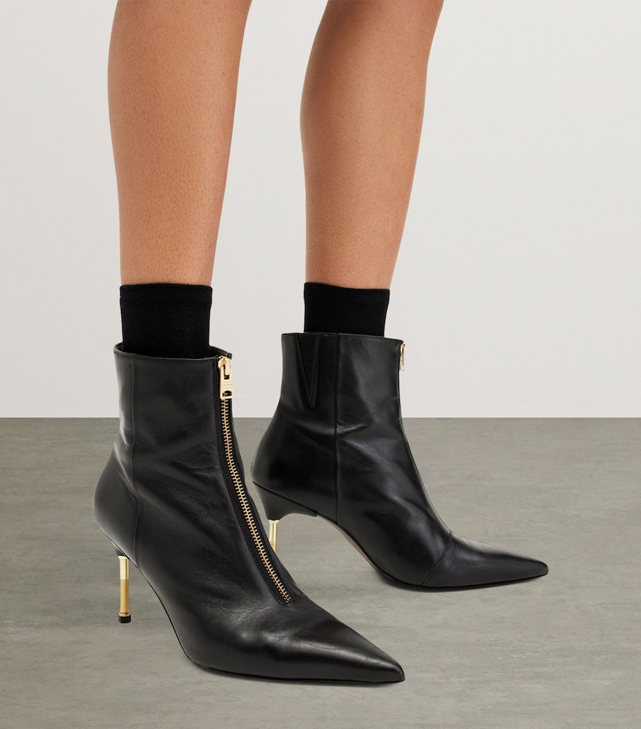 Leather Natasha Boots 52 BLACK/WARM BRASS Image 5