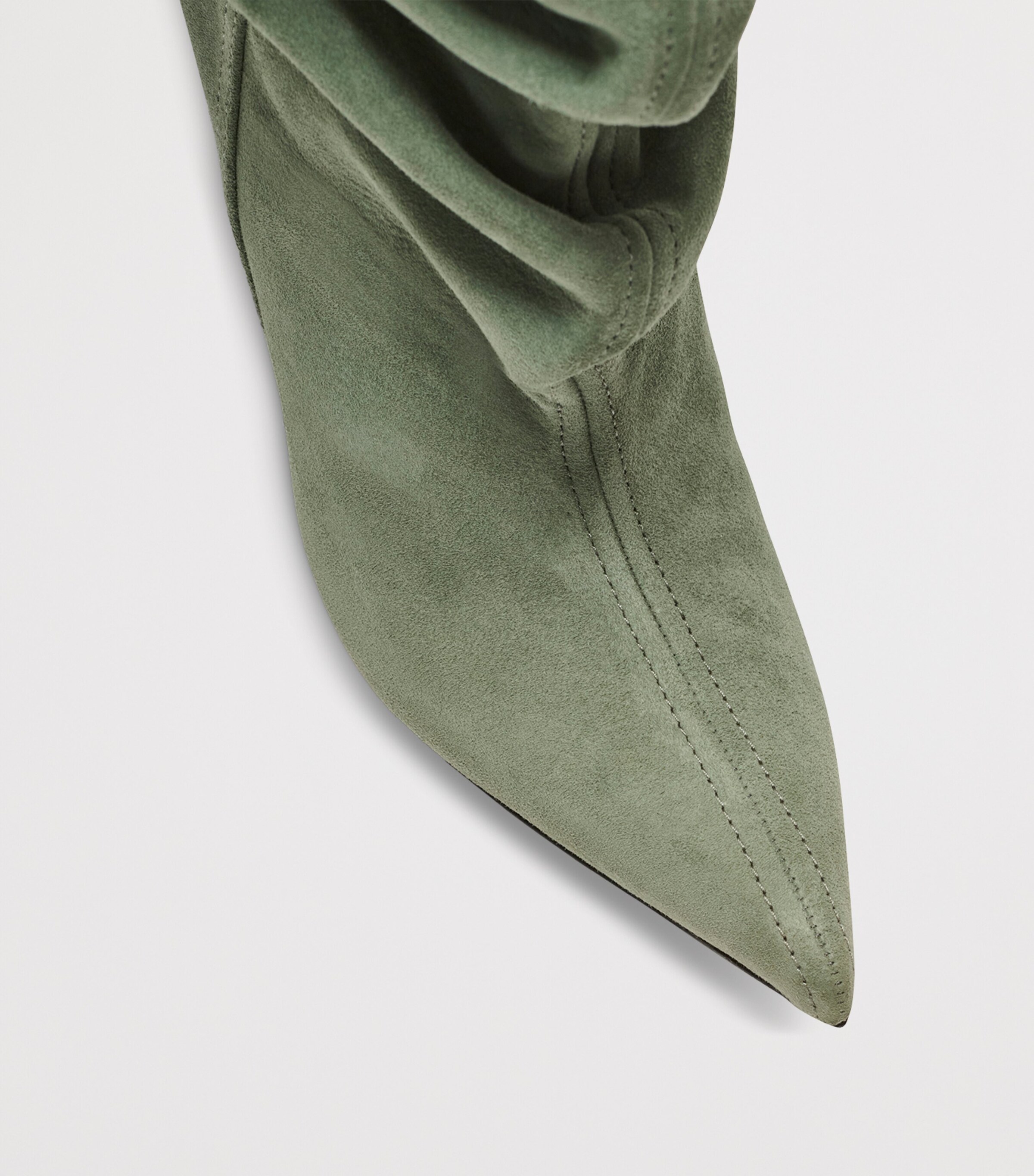 Balmain Suede No Wedge Ankle Boots 95 Faded Green Image 4