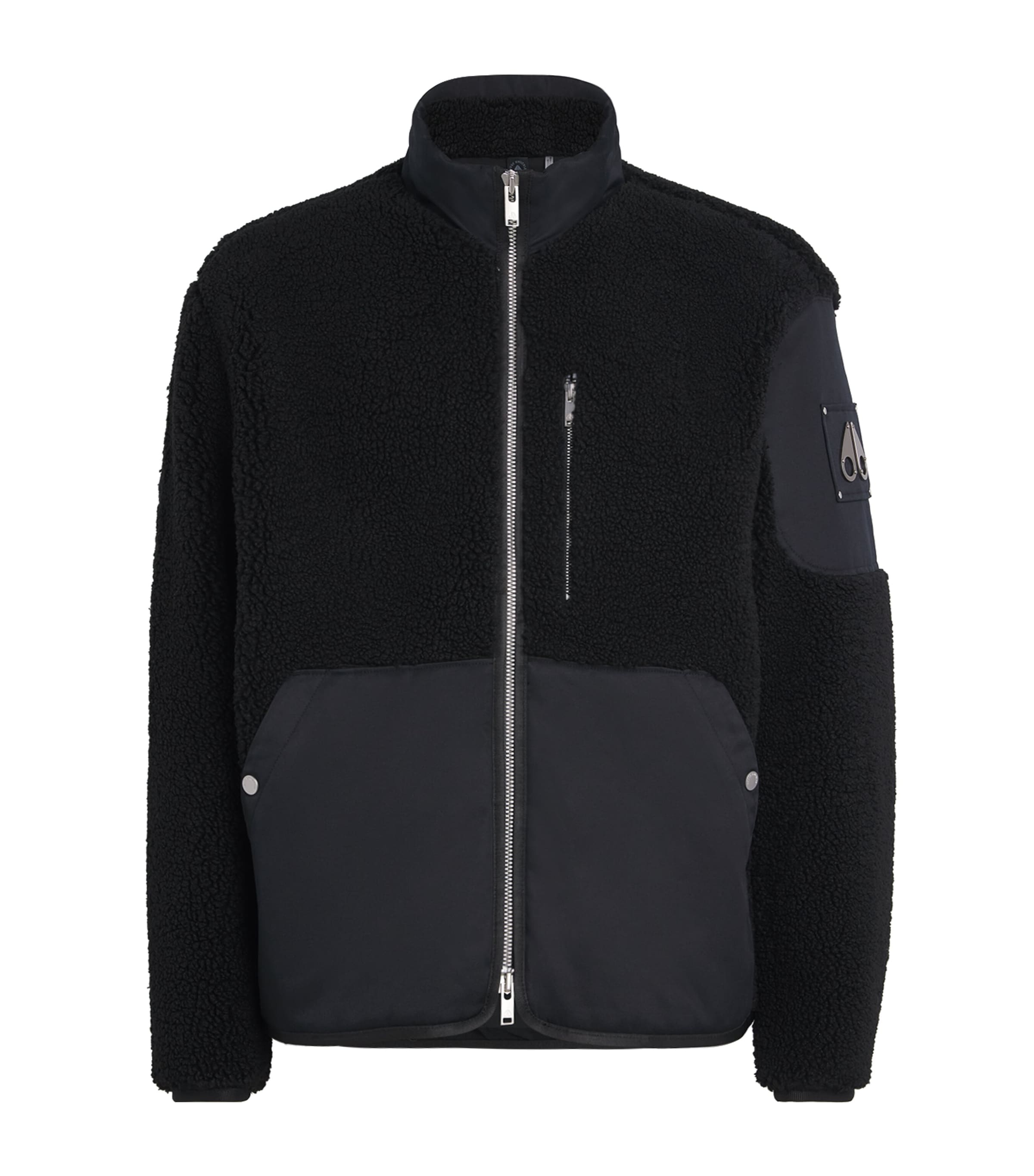Moose Knuckles High Neck Down Jacket Pockets In Black