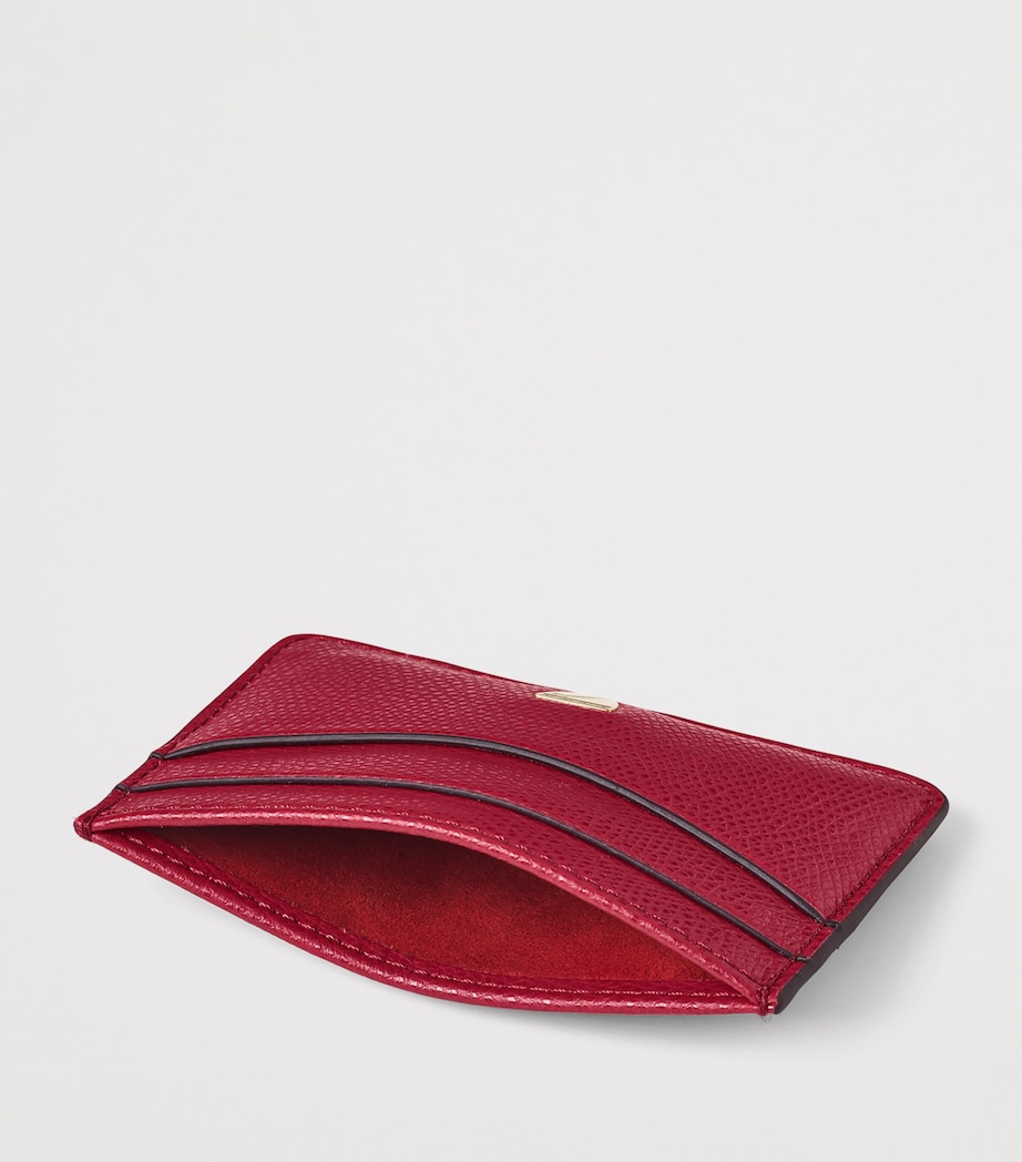 Aspinal Of London Leather Logo Card Holder Cherry Image 3