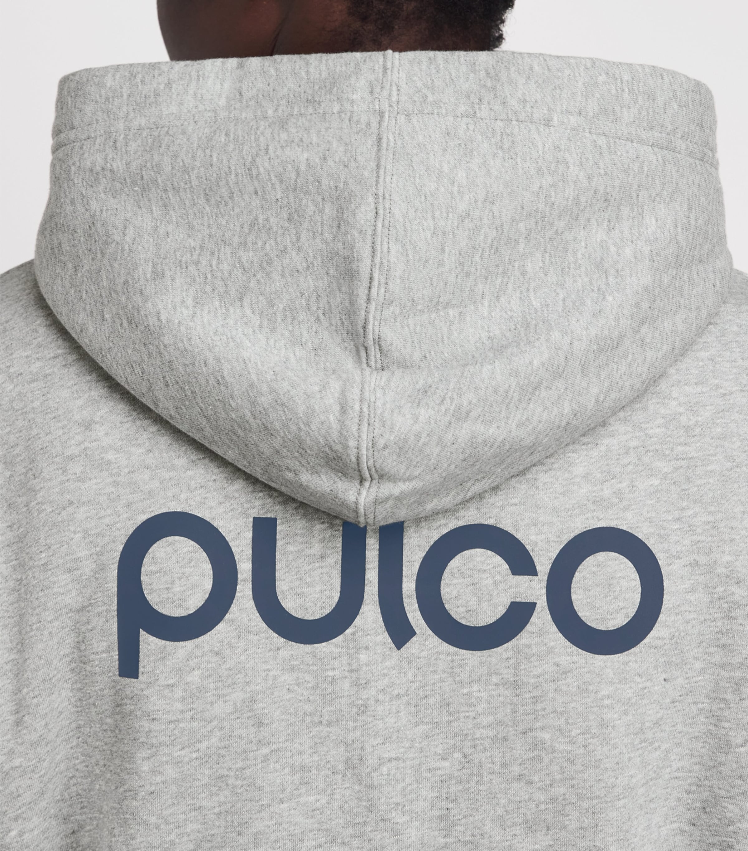 Pulco Studios Mens Cotton Fleece-Lined Hoodie Grey Marl Image 3