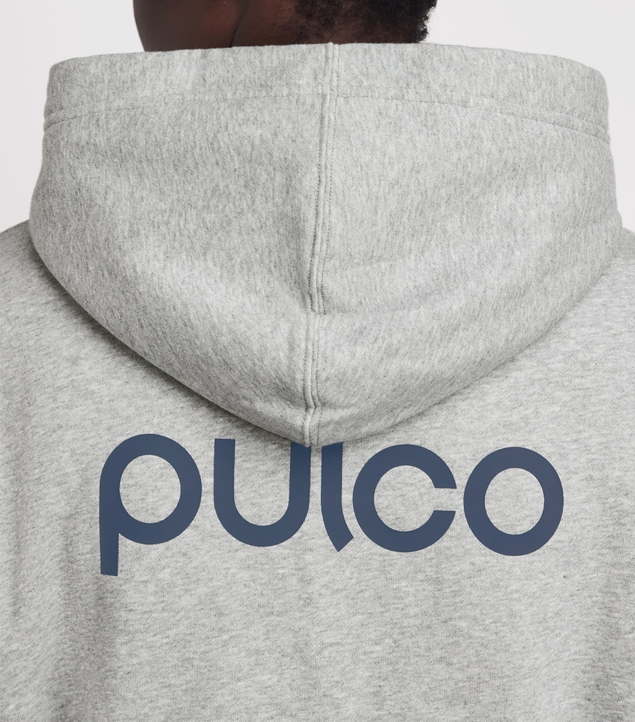 Pulco Studios Mens Cotton Fleece-Lined Hoodie Grey Marl Image 3