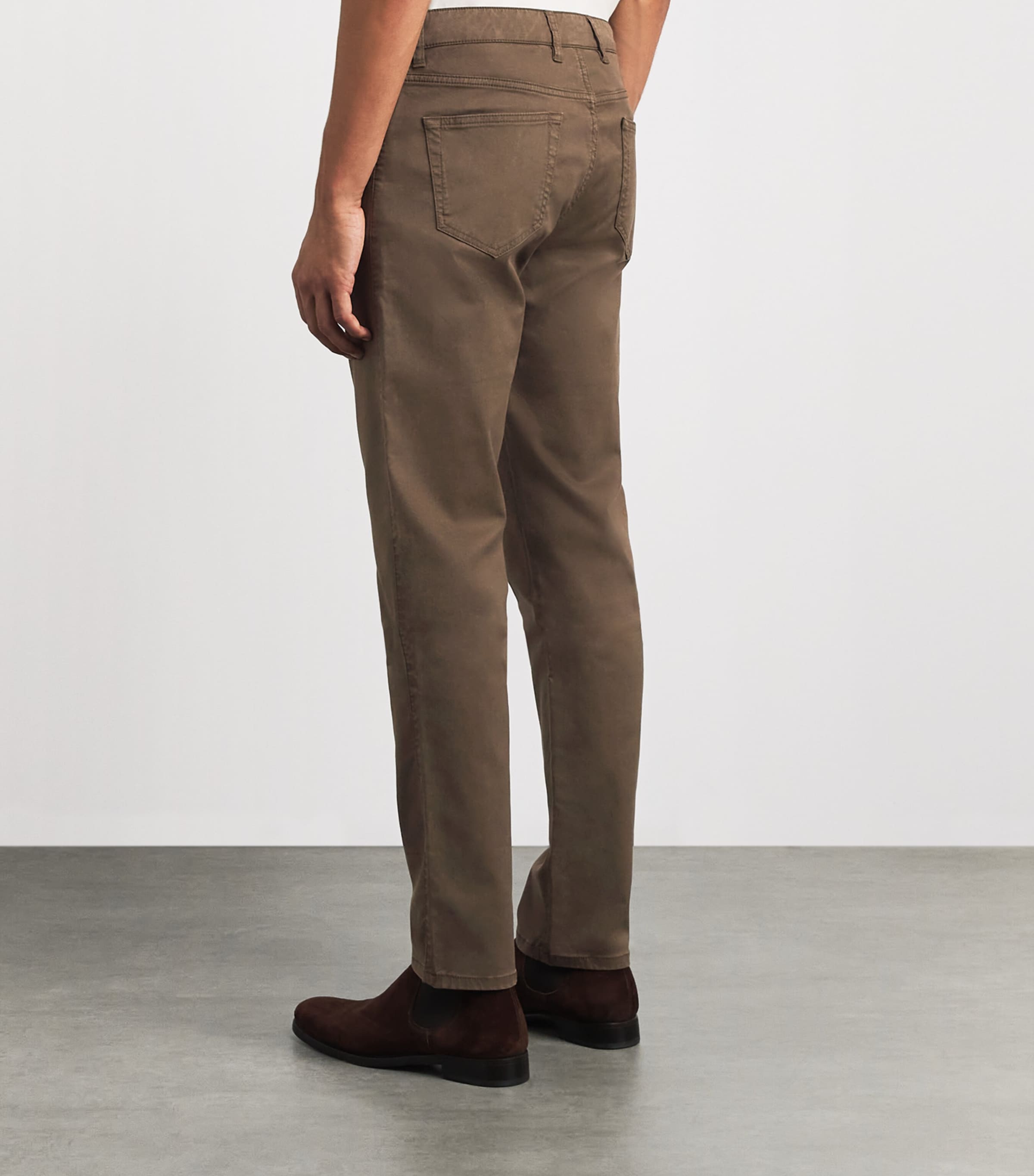 Purdey Mens Cotton-Blend Five-Pocket Trousers Wal Image 5