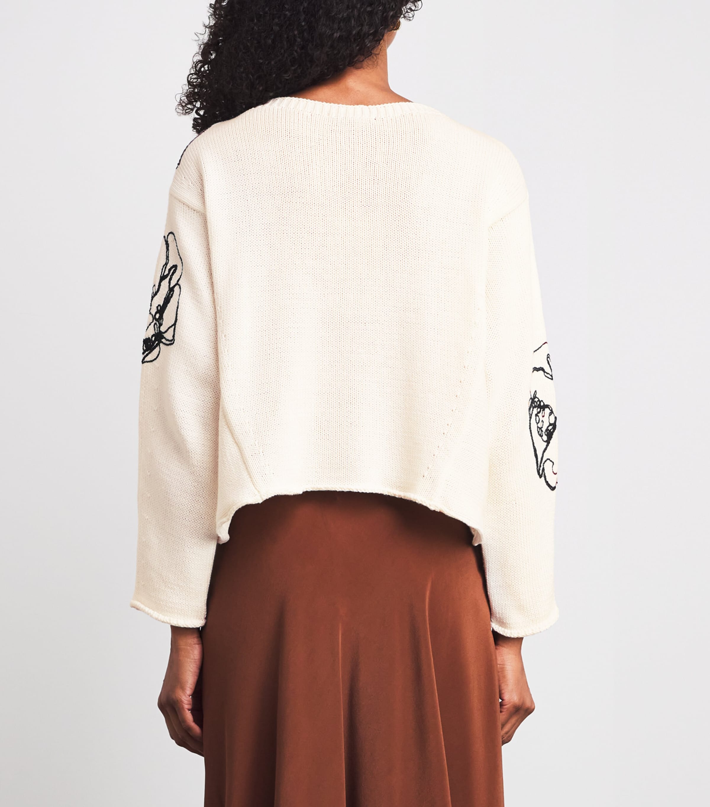 Cotton-Wool Embroidered Sweater WHITE Image 4
