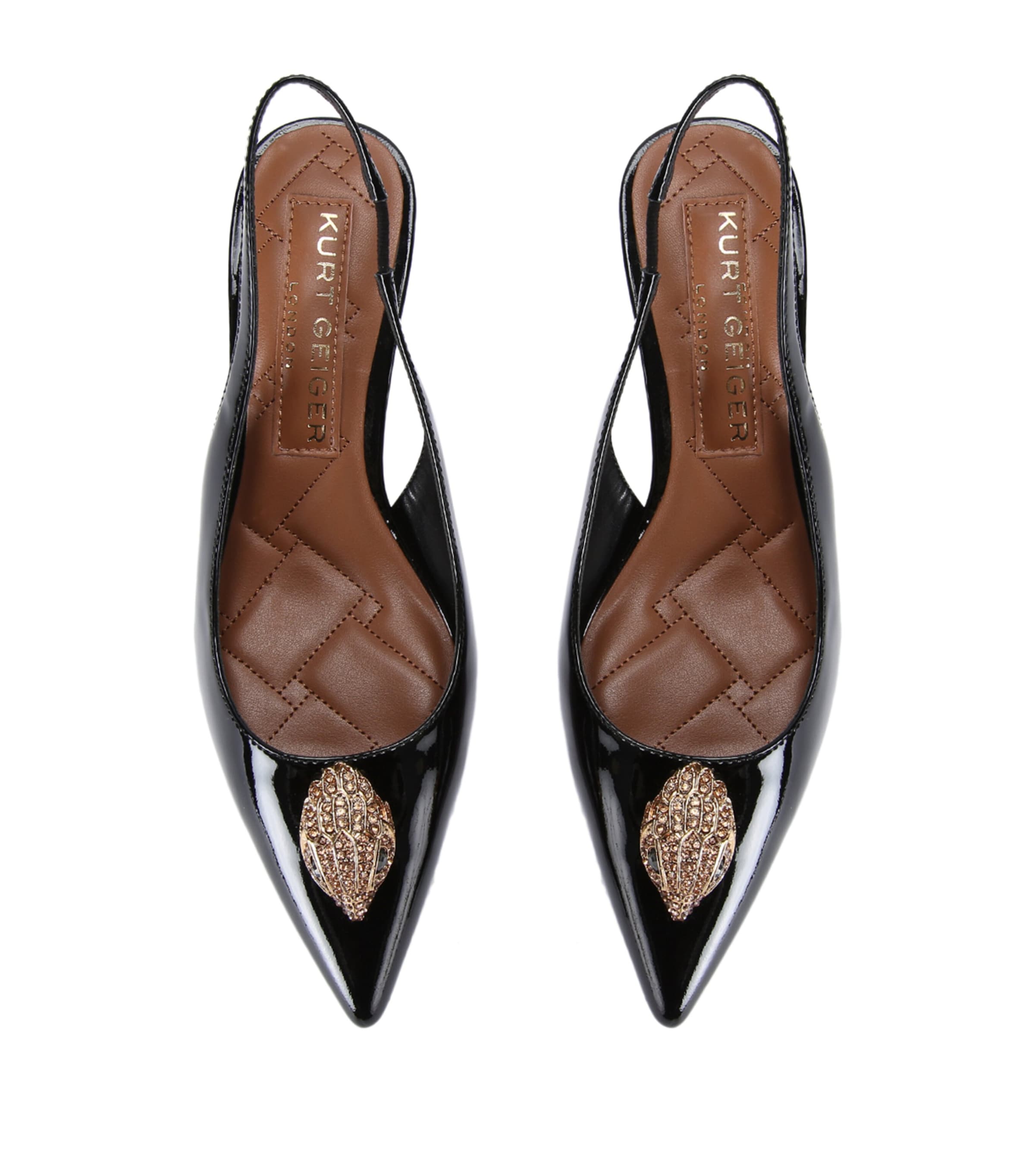 Patent Leather Belgravia Slingback Pumps BLACK Image 4