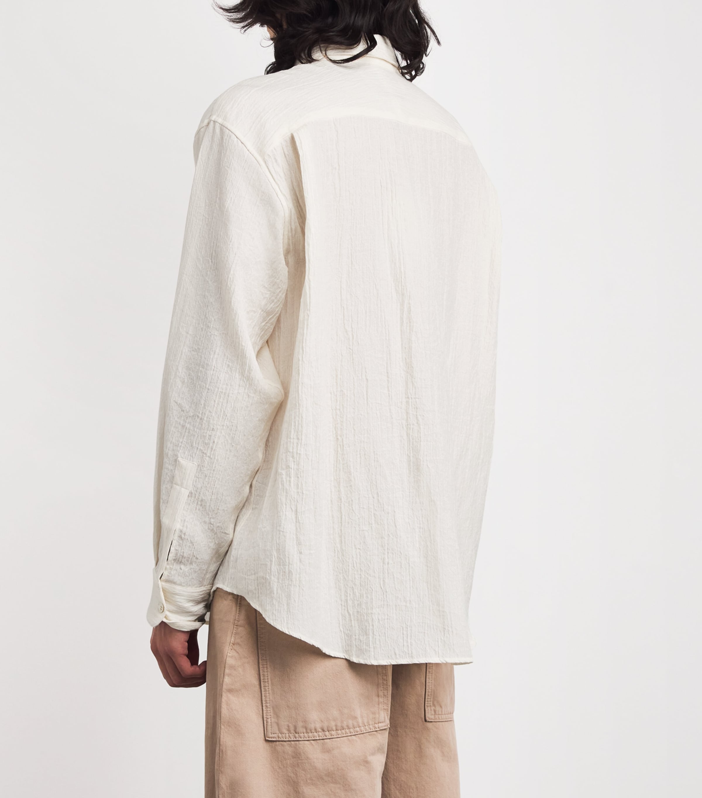 Cotton-Blend Oversized View Shirt MILK Image 4