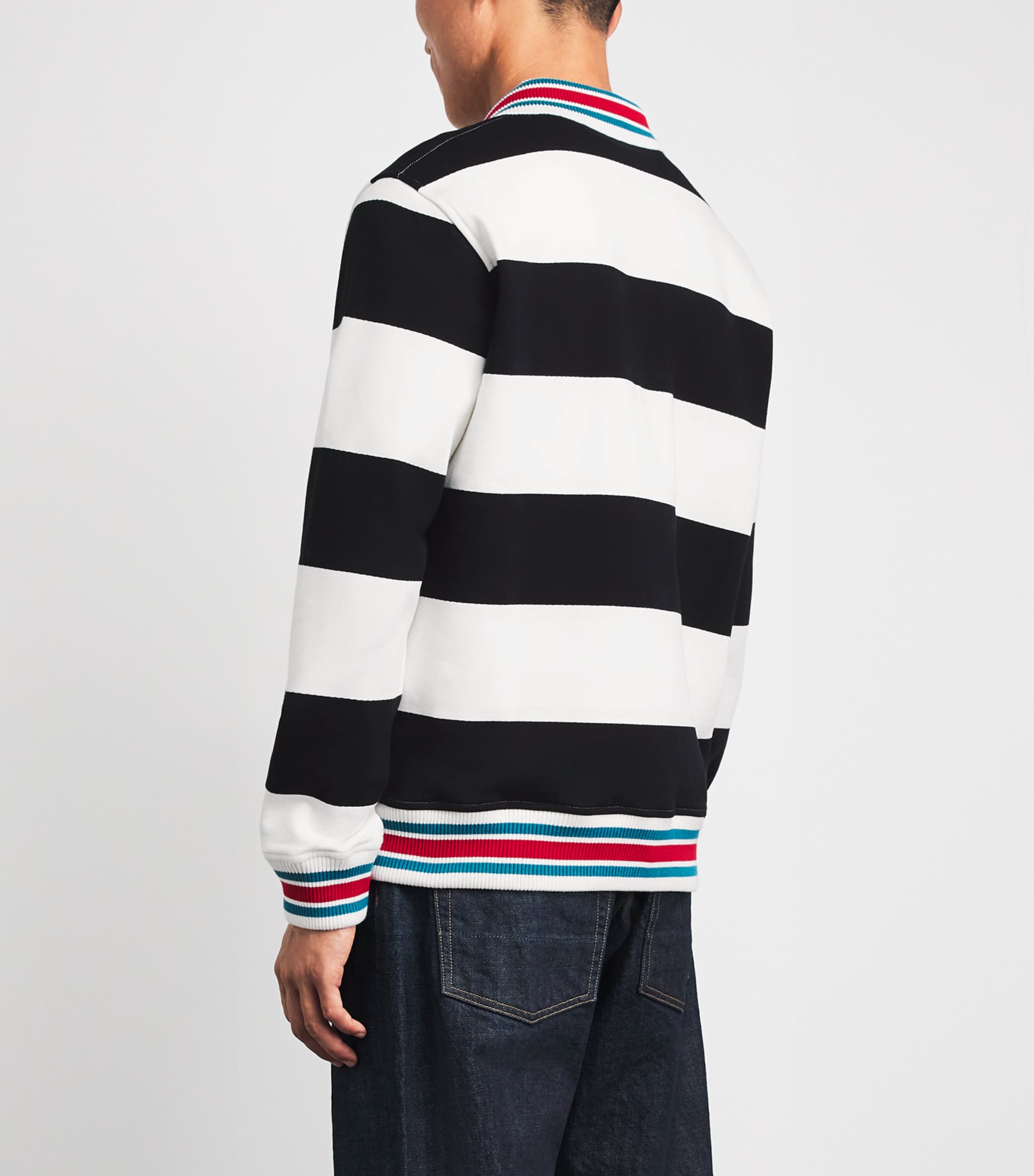 Drôle de Monsieur Mens Cotton Stripe Logo Shirt Off White Image 5