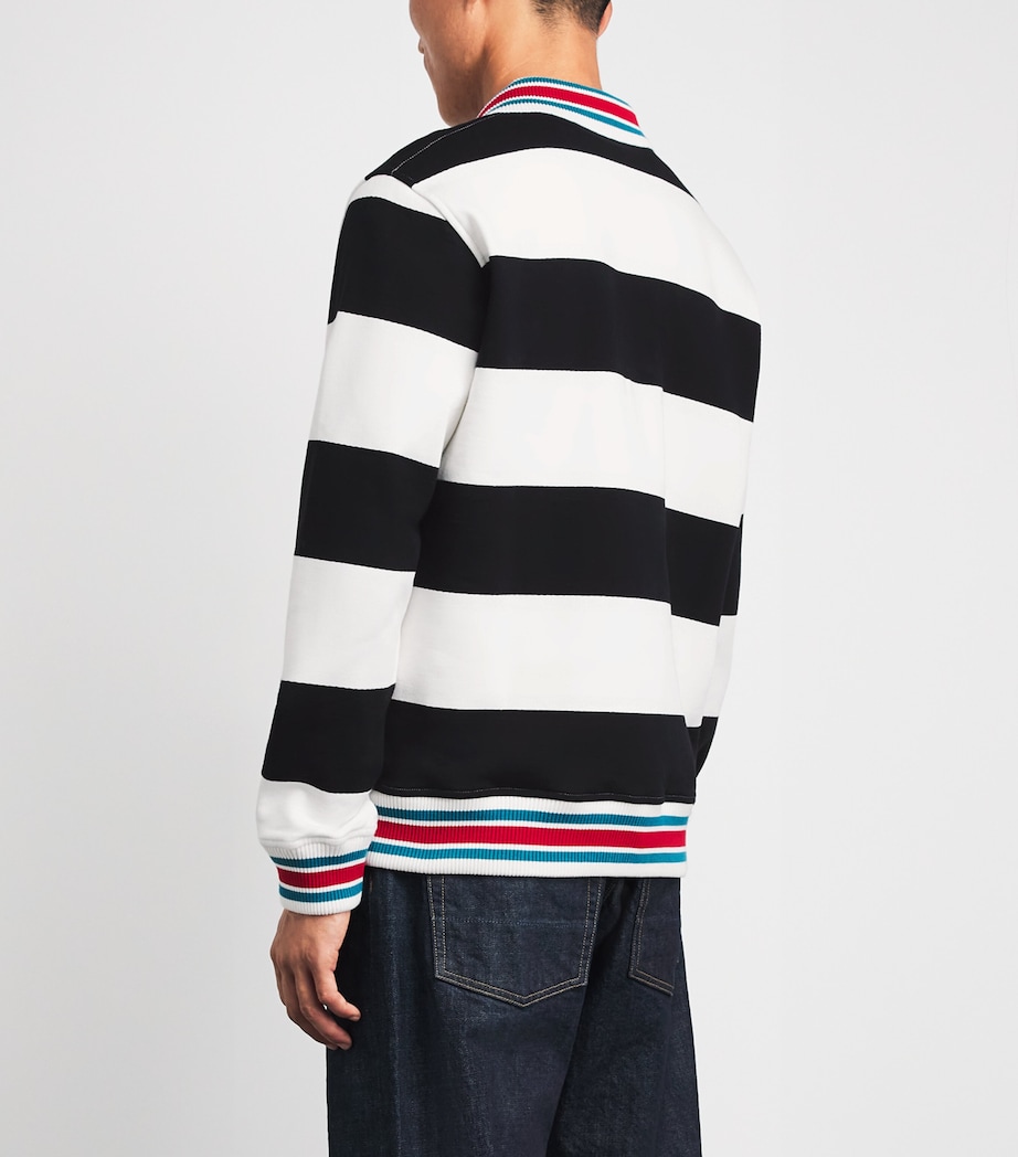 Drôle de Monsieur Mens Cotton Stripe Logo Shirt Off White Image 5