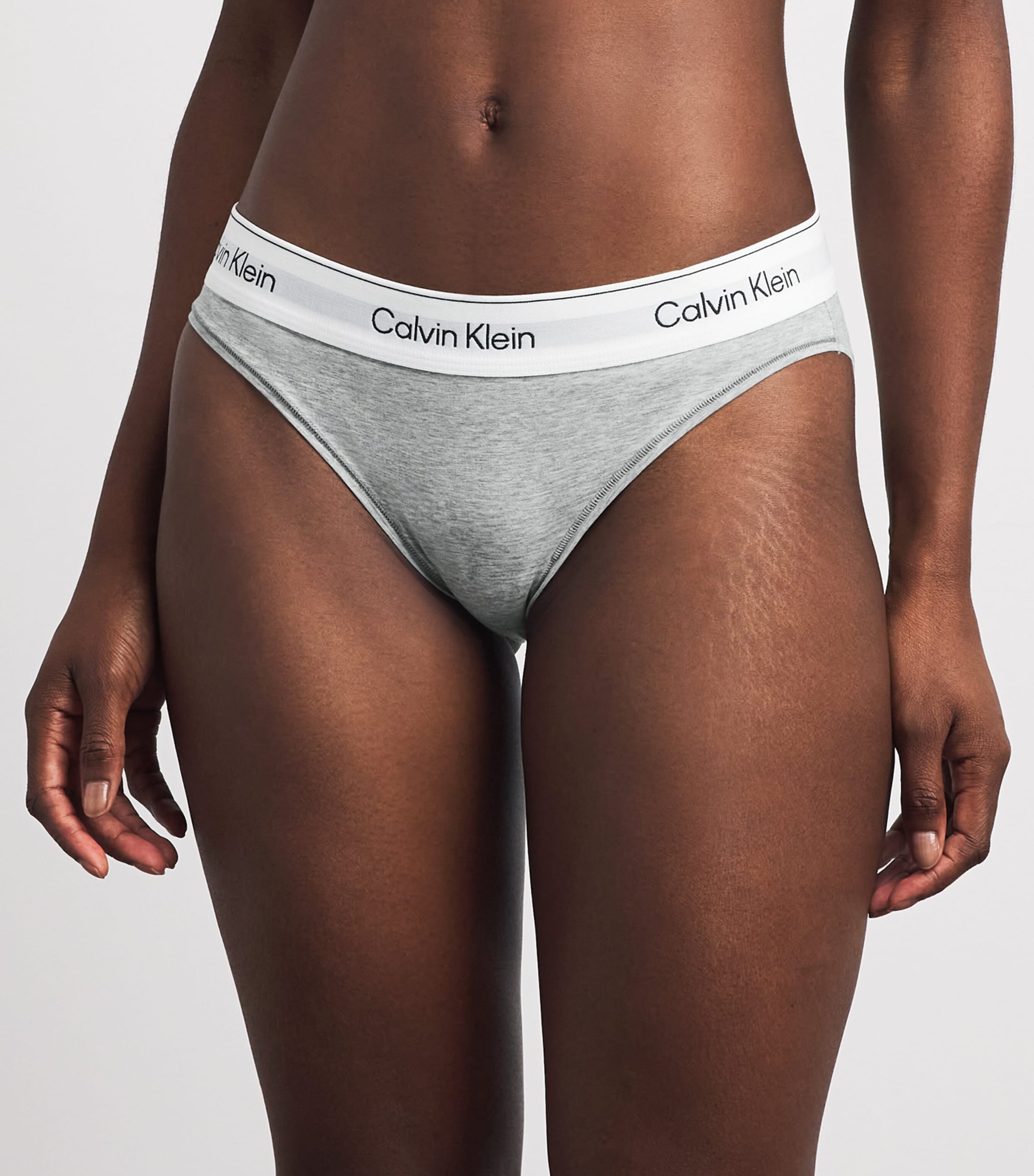 Calvin Klein Womens Cotton-Blend Icon Briefs Grey Heather Image 2