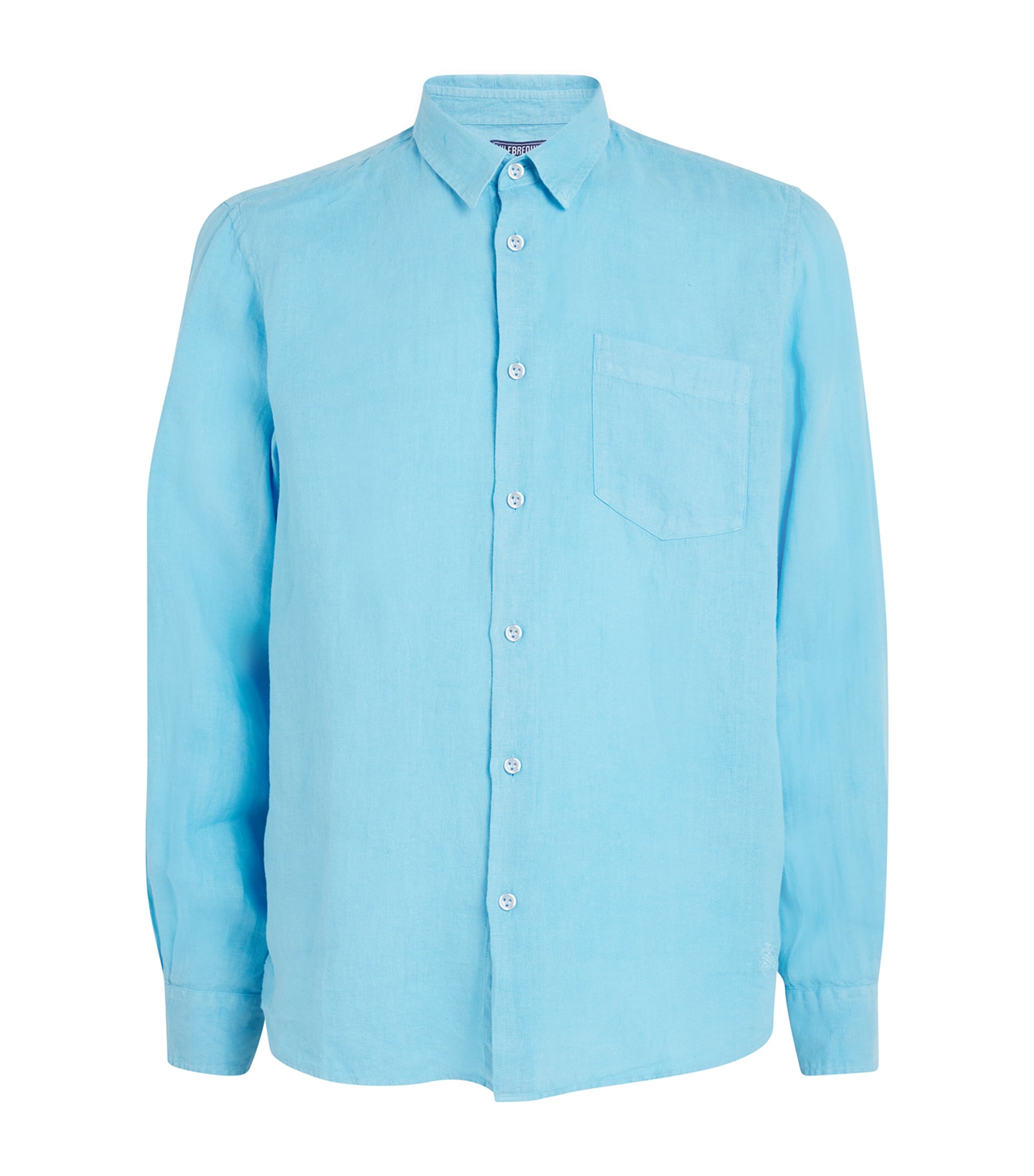 Vilebrequin - Caroubis Linen Long Sleeved Shirt In Santorini Blue Crsh9u10 In Blue